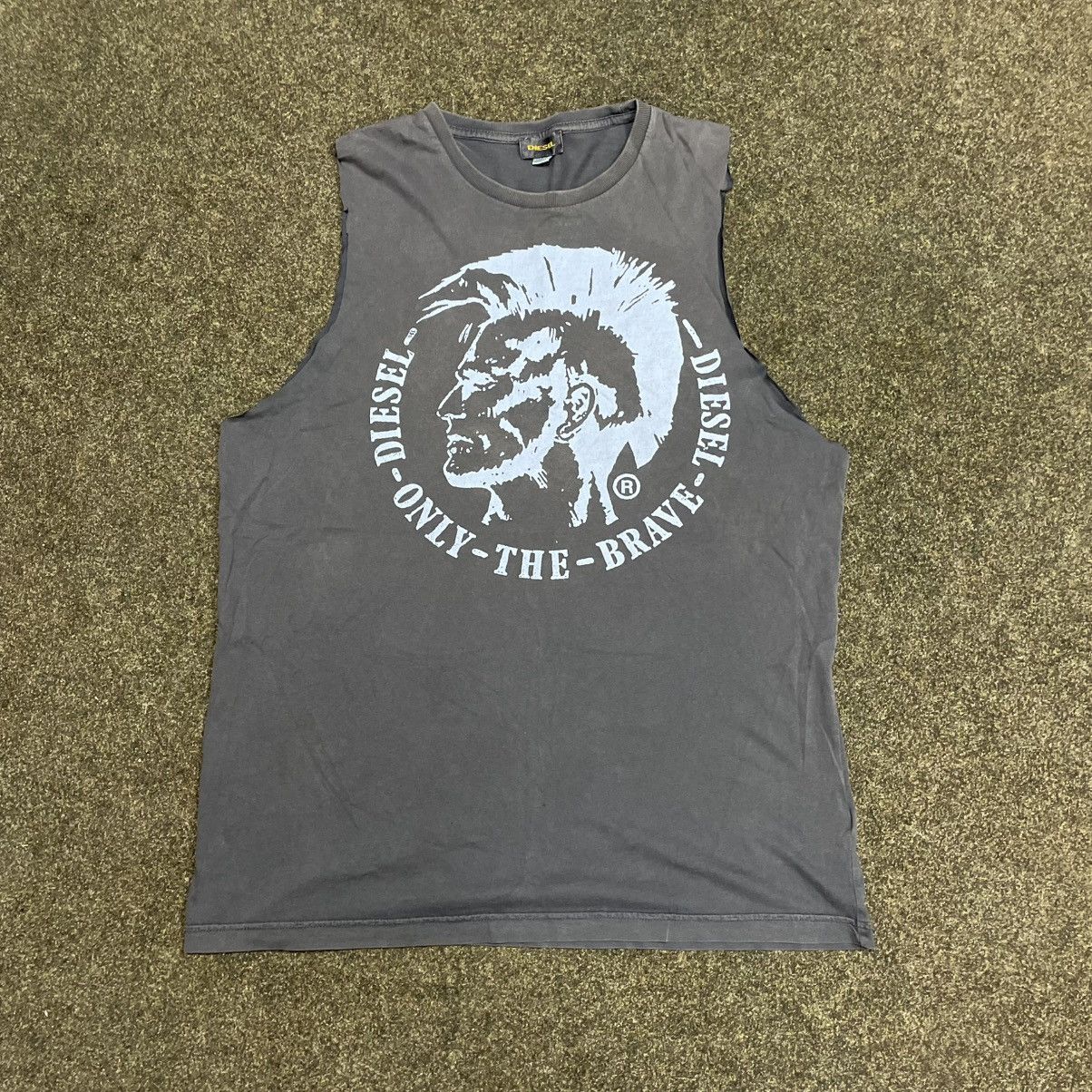 Vintage Vintage 90s Graphic Tank Top Faded Black Diesel Skate XL Size US XL / EU 56 / 4 - 1 Thumbnail