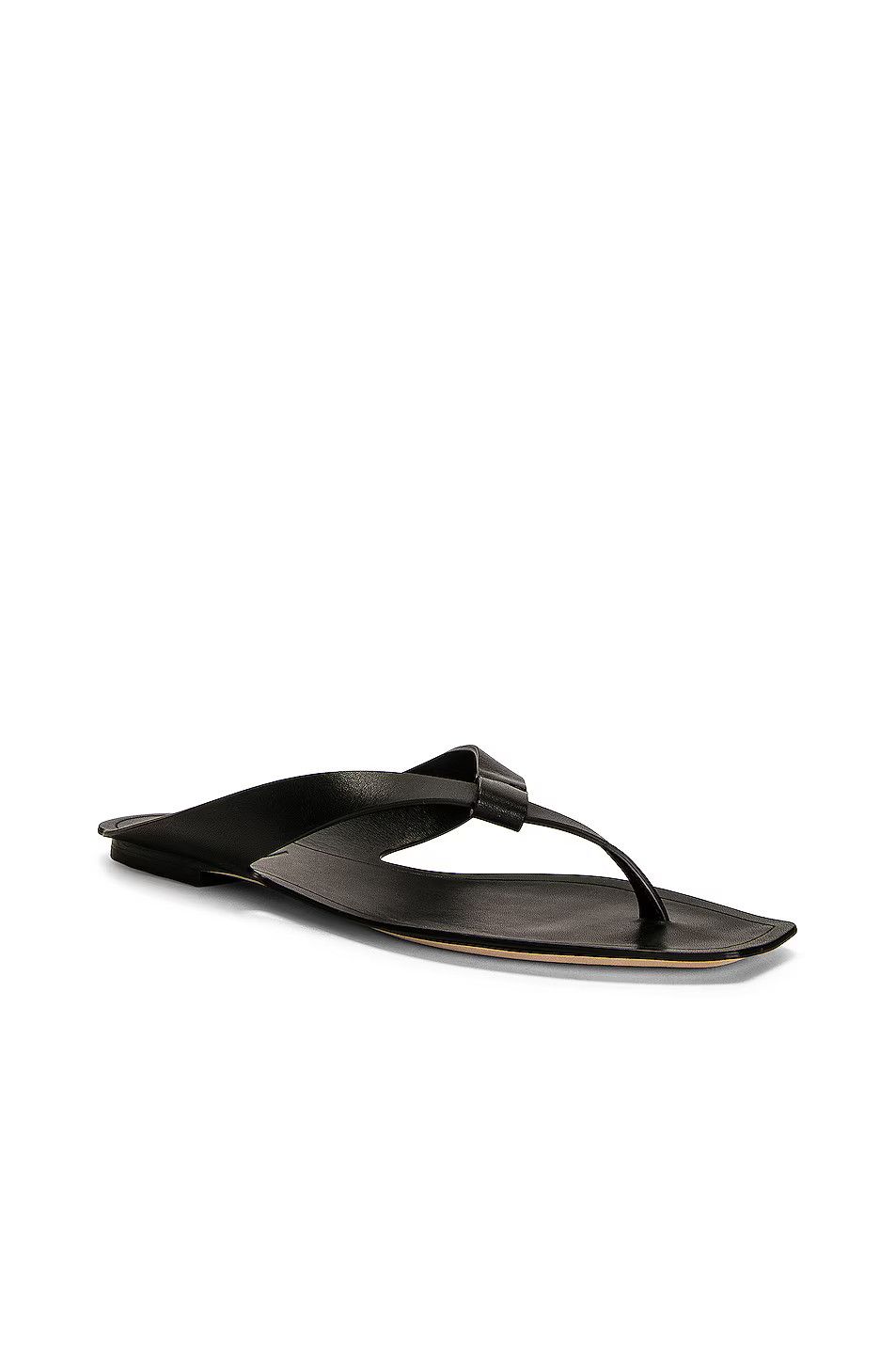 Saint Laurent Paris o1bcso1str1124 Isla Flat Sandals in Nero Size US 7.5 / IT 37.5 - 2 Thumbnail