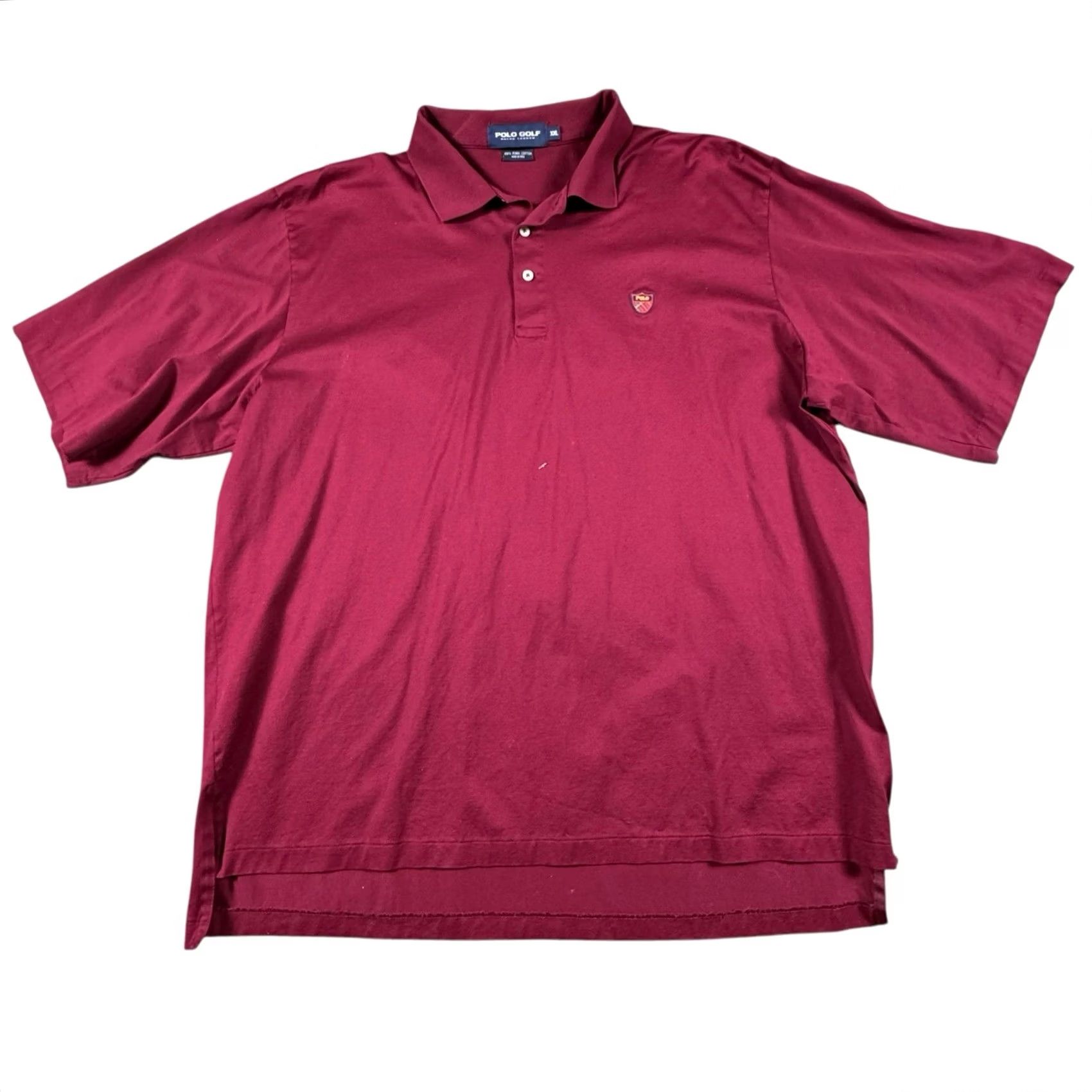 Ralph Lauren VINTAGE Ralph Lauren Polo Golf Shirt Mens XXL Crest Pima Cotton Stretch Preppy Red Size US XXL / EU 58 / 5 - 7 Thumbnail