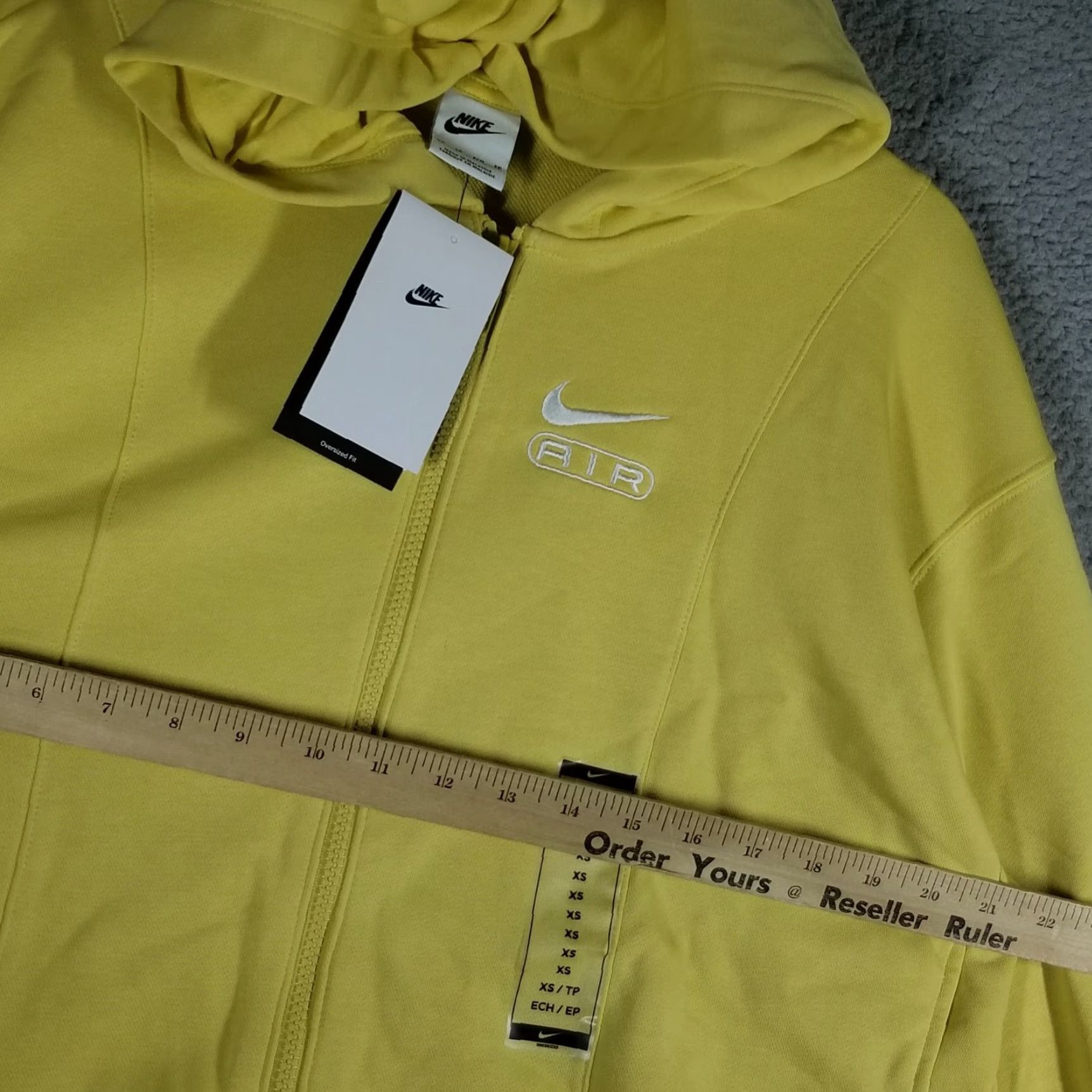 Nike Nike Womens XS Hoodie French Terry Oversized Full-Zip Yellow 90s Style Size XS / US 0-2 / IT 36-38 - 5 Thumbnail