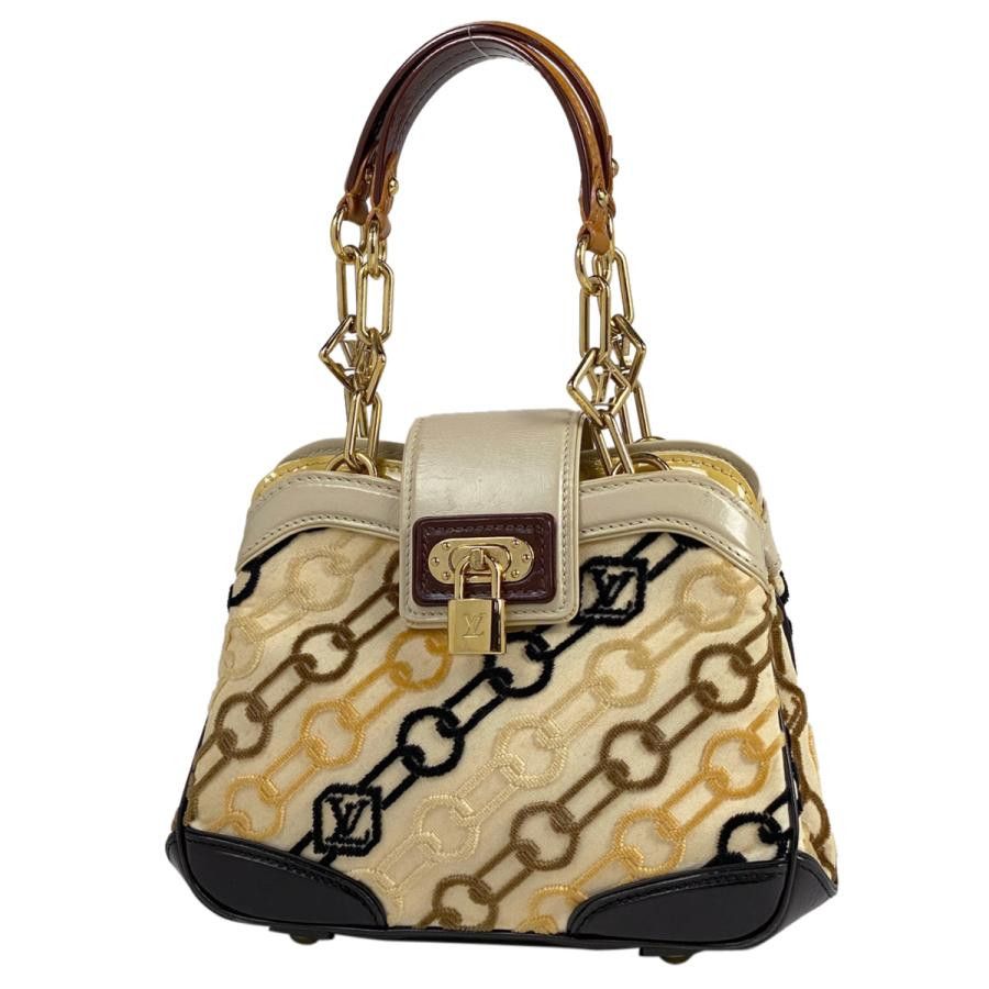Louis Vuitton Mini Linda Monogram Charm Handbag Leather White Multicolor