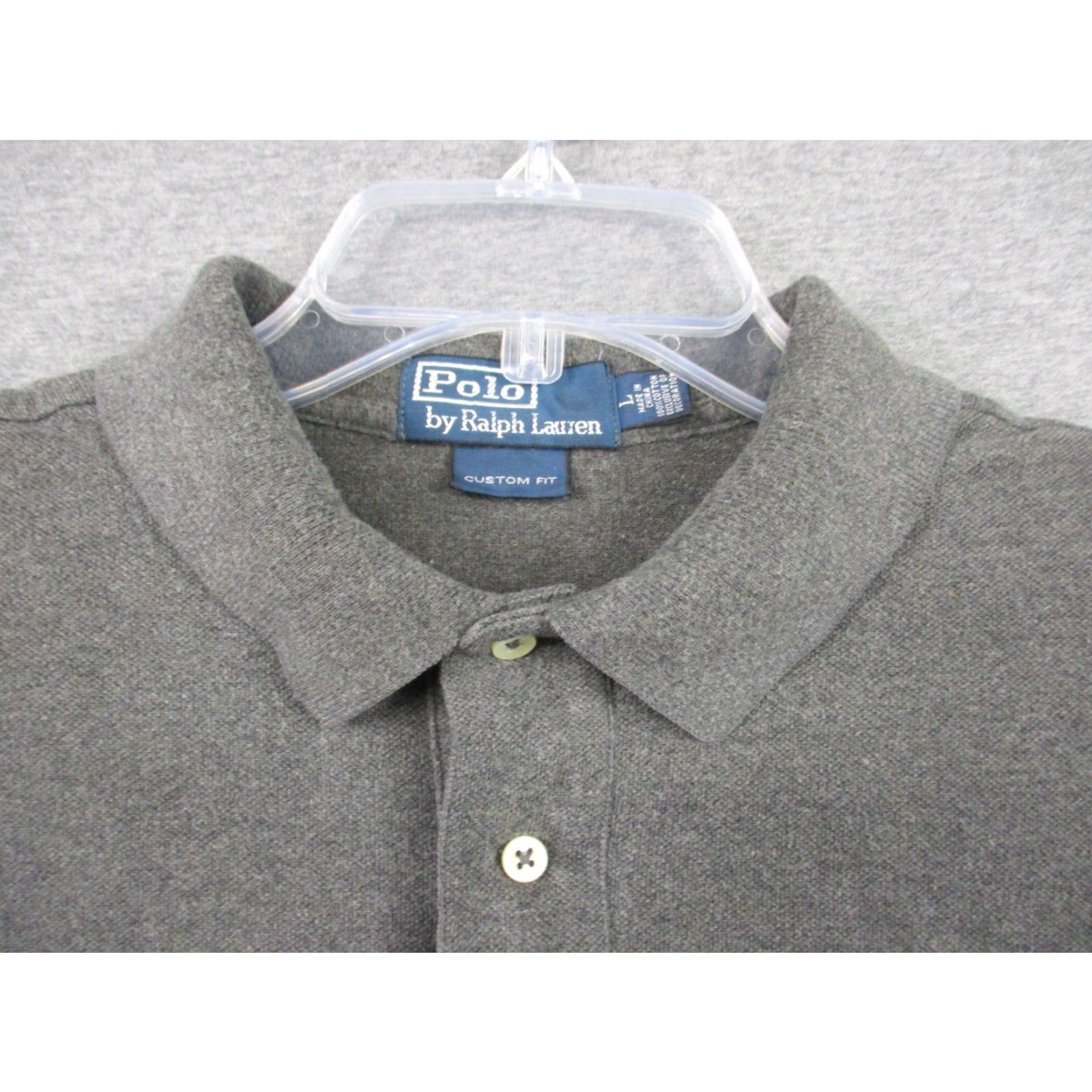 Polo Ralph Lauren Polo Ralph Lauren Polo Shirt Large Mens Custom Fit Gray Short Sleeve Cotton Size US L / EU 52-54 / 3 - 2 Thumbnail