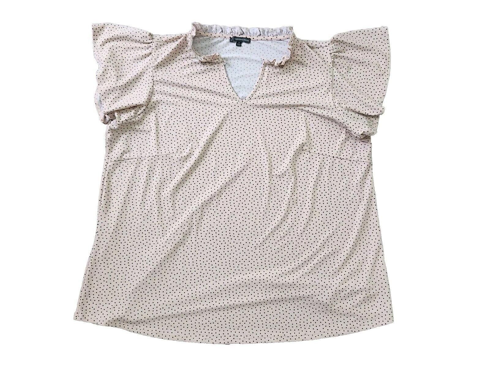 Designer Adrianna Papell Top Plus Size 2x Blush Pink Polka Dot Size XXL / US 16-18 / IT 52-54 - 1 Thumbnail