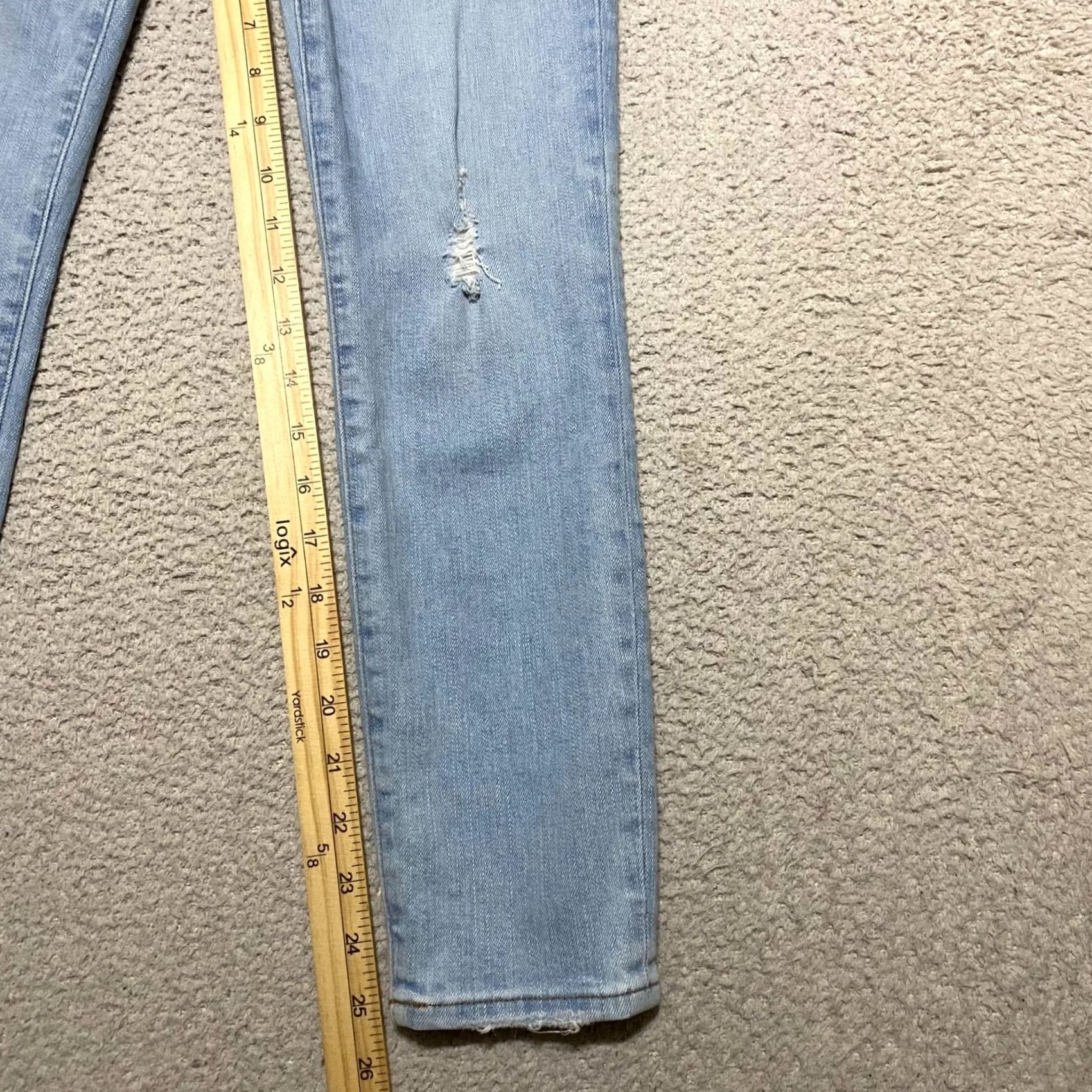 Madewell Madewell Jeans Womens High Rise Skinny Medium Wash Blue 24 Regular 5-Pocket Denim Distressed Jeans Size 42" / US 20 - 6 Thumbnail