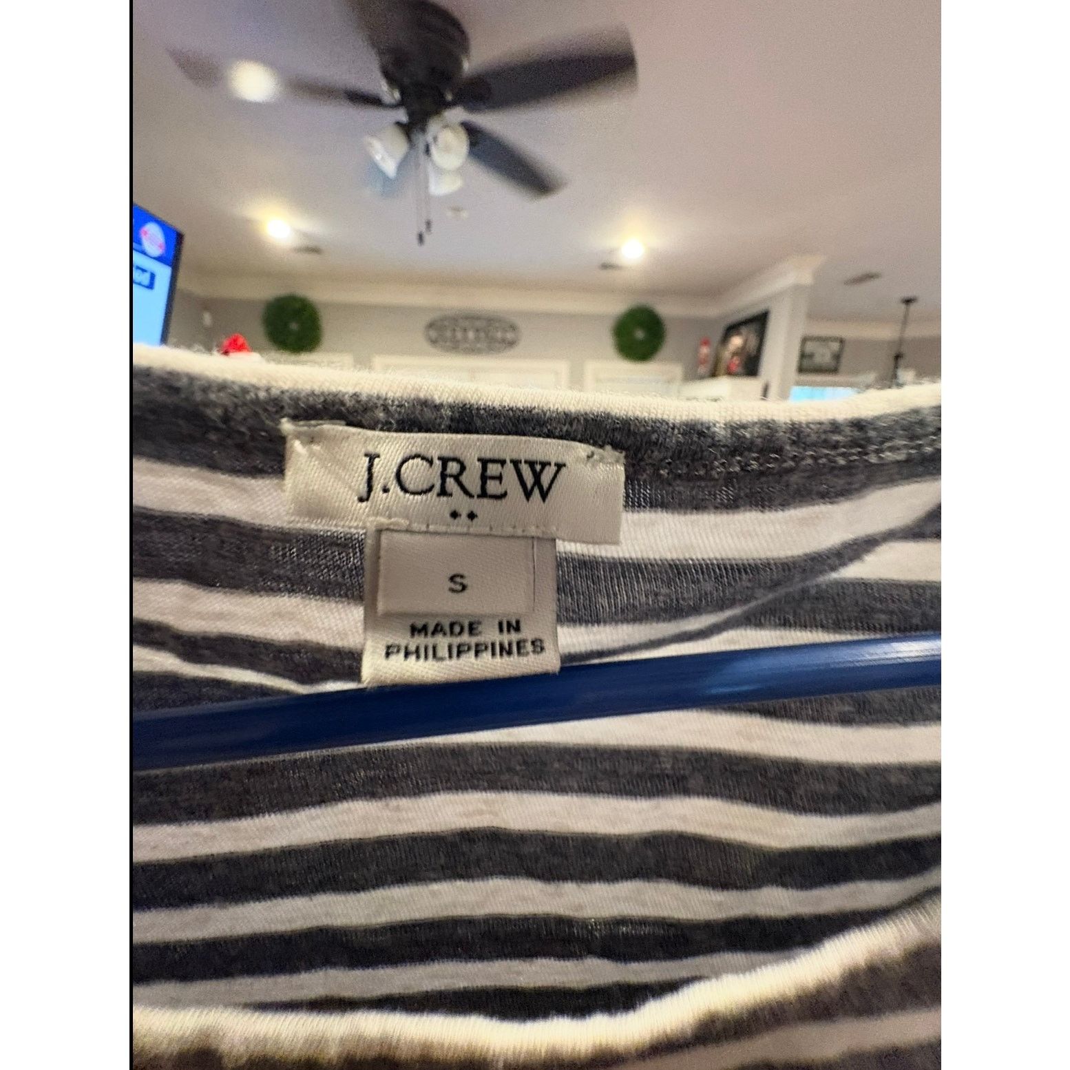 J.Crew J.Crew Women’s Small S Gray White Striped Short Sleeve Tee Size S / US 4 / IT 40 - 4 Thumbnail