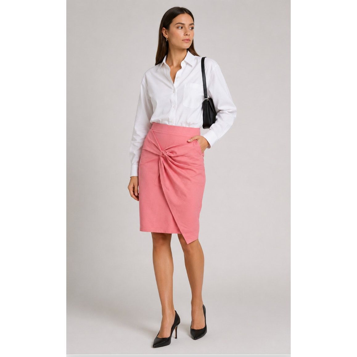Other Iris Pink Twist Front Pencil Skirt Women’s Small Corpcore Size 25" / US 0 / IT 36 - 1 Thumbnail