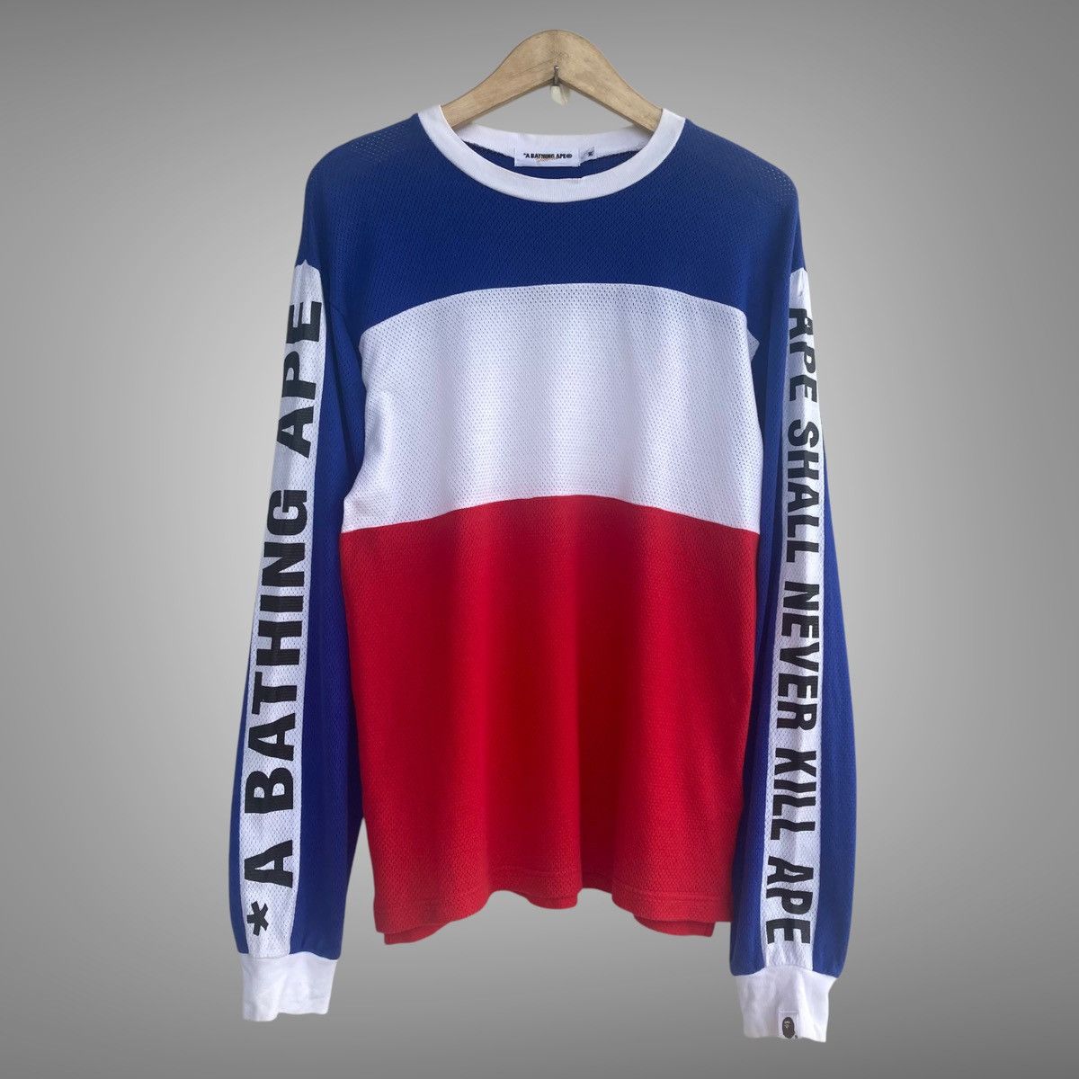 Bape × Nigo Vintage Bape Mesh Jersey Longsleeve Size US M / EU 48-50 / 2 - 1 Thumbnail
