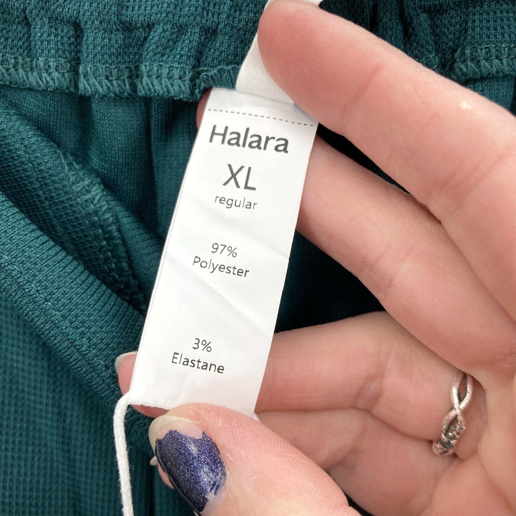 Vintage Halara Pants Womens XL Green Wide-Leg Pleated Athleisure Elastic Waist Pockets Size 40" / US 18 - 7 Thumbnail