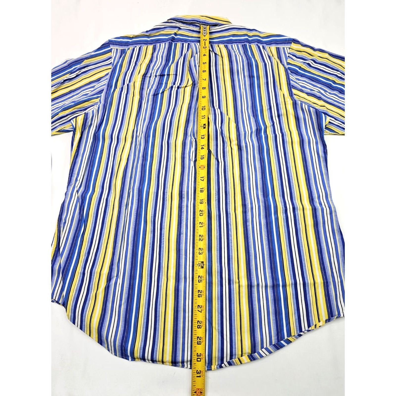 Polo Ralph Lauren Polo Ralph Lauren Button-Up Shirt Men L Custom Fit Stripe Blue Yellow Neck 16.5 Button-Down Sleeve Long Chrome? Size US L / EU 52-54 / 3 - 7 Thumbnail