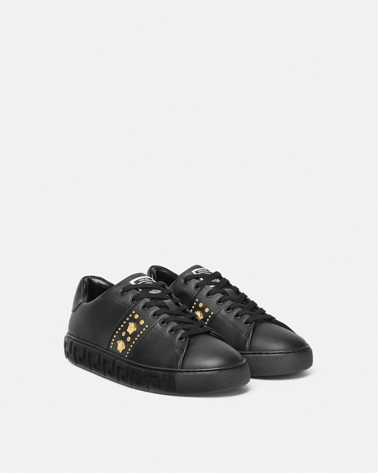 Versace os11x0326 Studded Greca Sneakers in Black Size US 12 / EU 45 - 2 Thumbnail