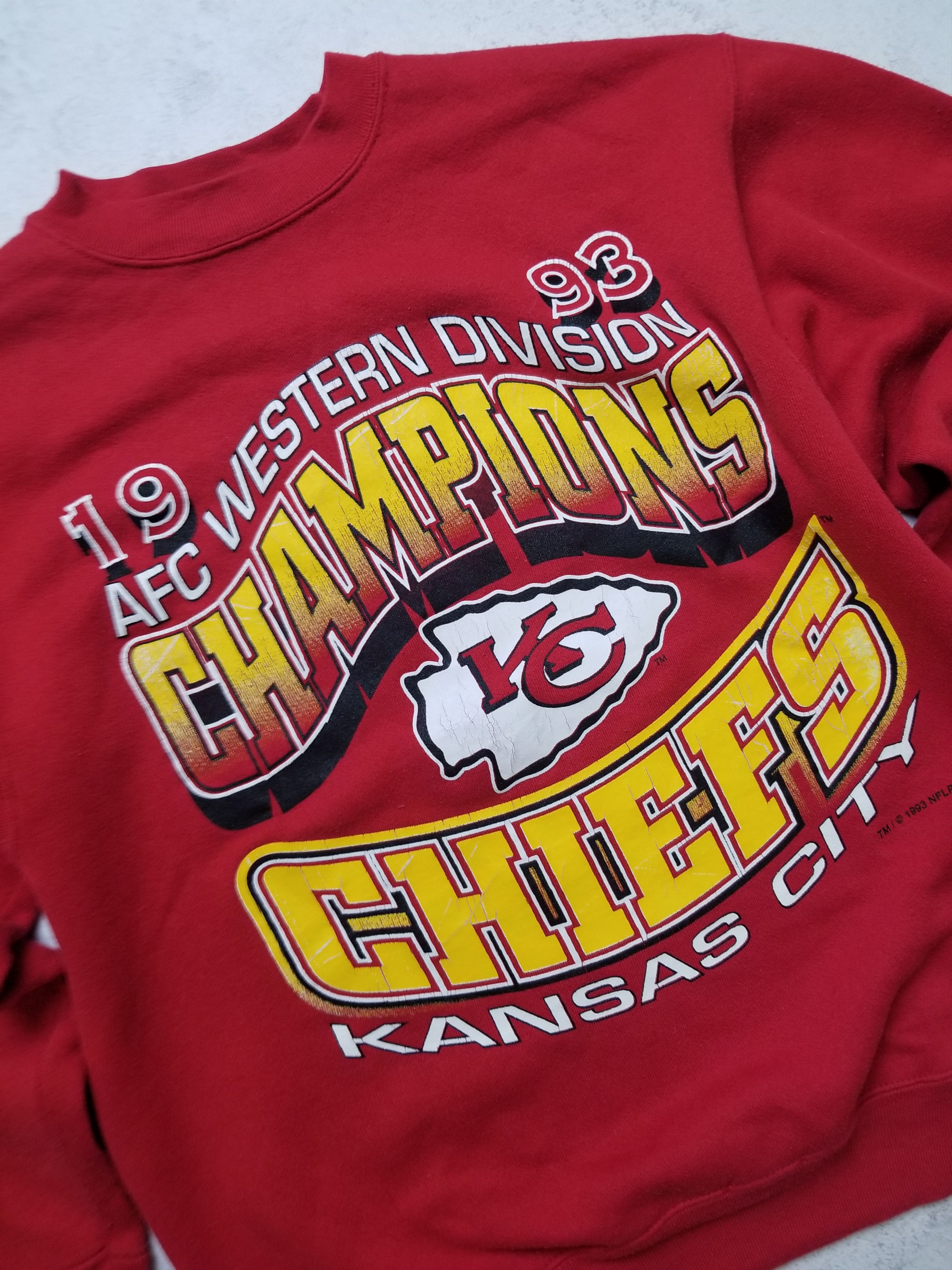 Logo 7 VTG 90s Kansas City Chiefs Heavy Weight 1993 AFC Western Size US L / EU 52-54 / 3 - 11 Thumbnail