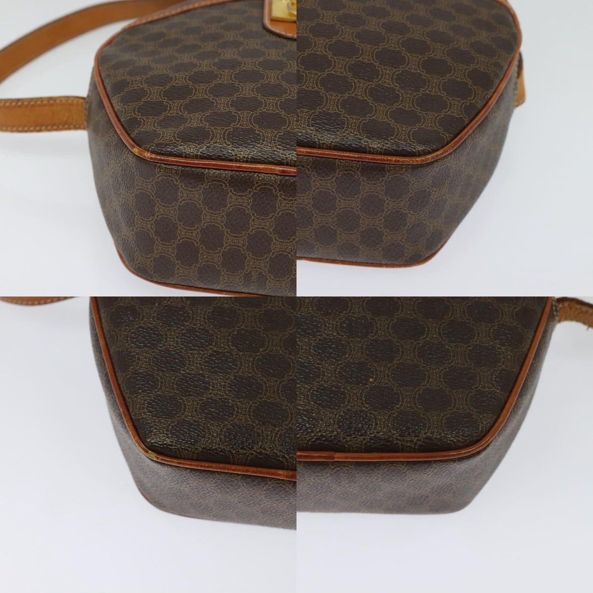 Celine CELINE Macadam Canvas Shoulder Bag Pvc Leather Brown Gold Size ONE SIZE - 10 Thumbnail