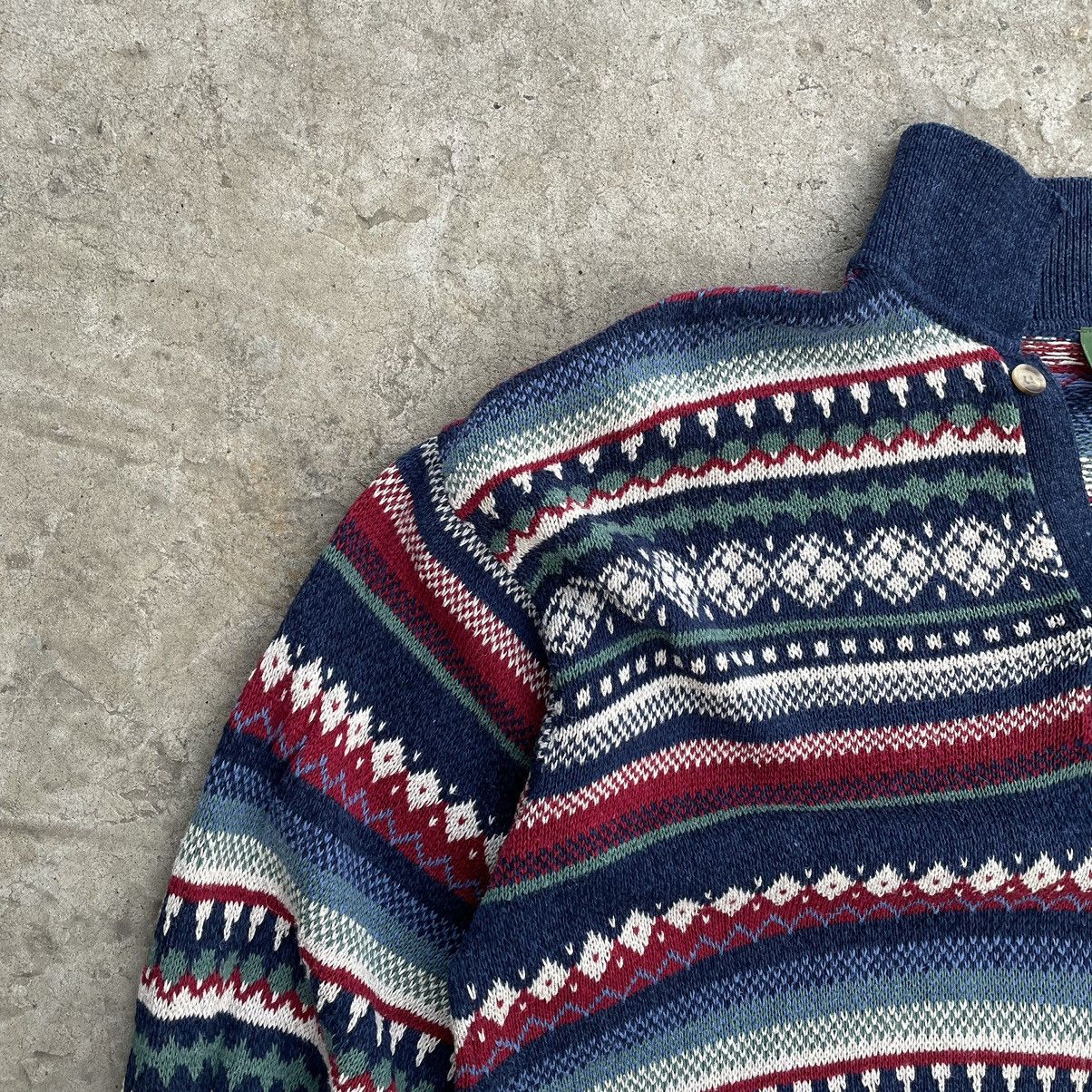 Vintage Vintage Knit Sweater Zip 1/4 Abstract Logo Norway Style USA Size US XL / EU 56 / 4 - 5 Thumbnail