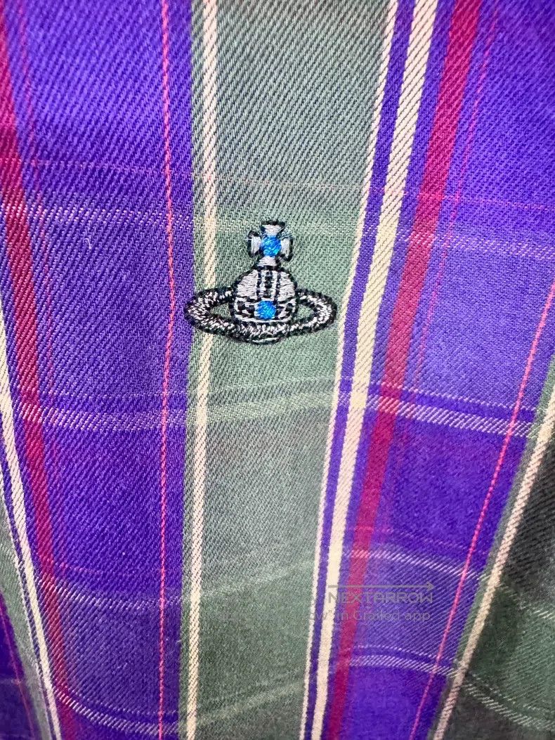 Vivienne Westwood Vivienne Westwood Plaid Shirt, Purple Green Plaid, Pure Co Size M / US 6-8 / IT 42-44 - 6 Thumbnail