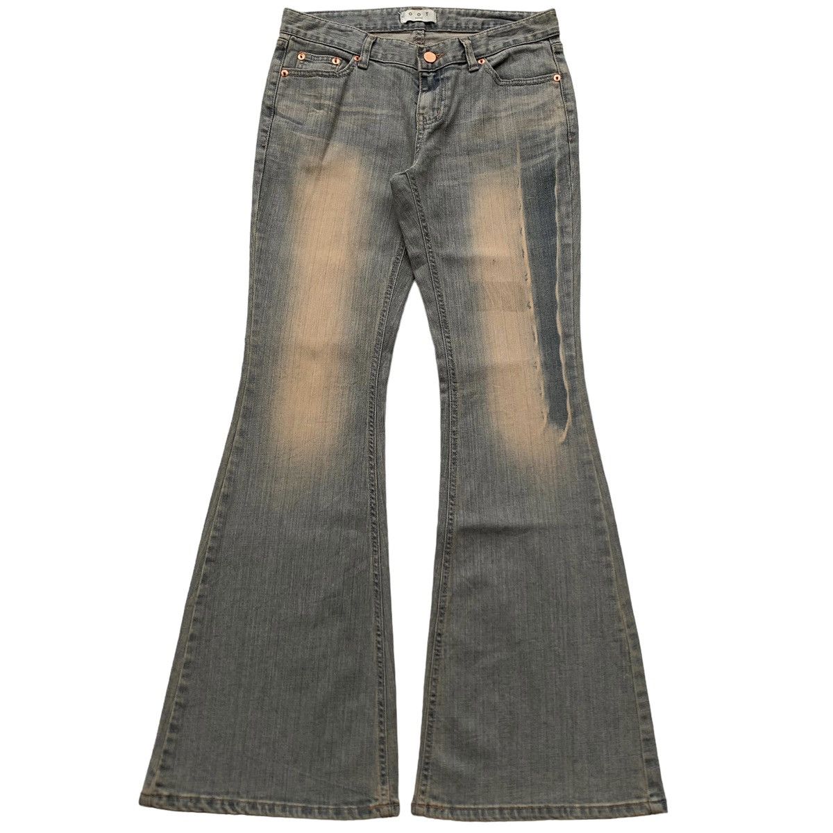 image of If Six Was Nine x Le Grande Bleu L G B Oot Seoul Mud Wash Flared Denim Jeans in Mud Grey (Size 30)