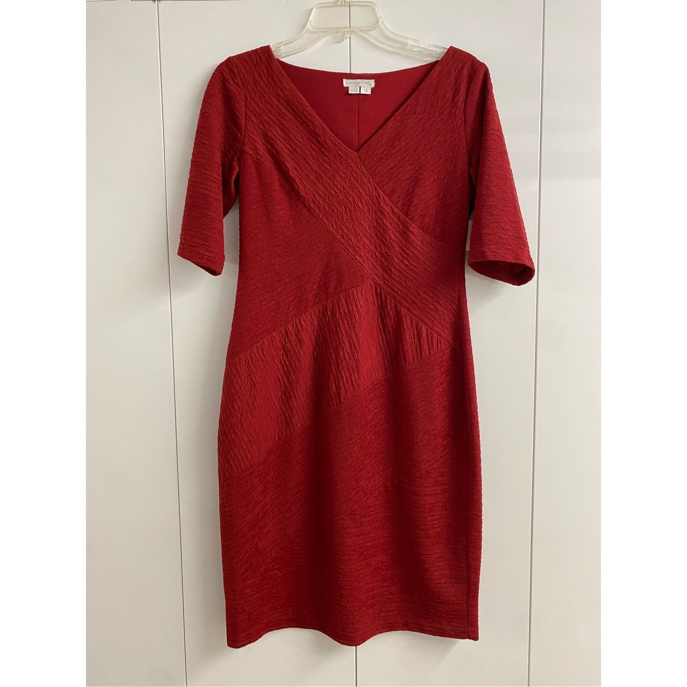 Timex London Times Red Cocktail Dress Tiered Ruffle Formal Holiday Size L / US 10 / IT 46 - 1 Thumbnail