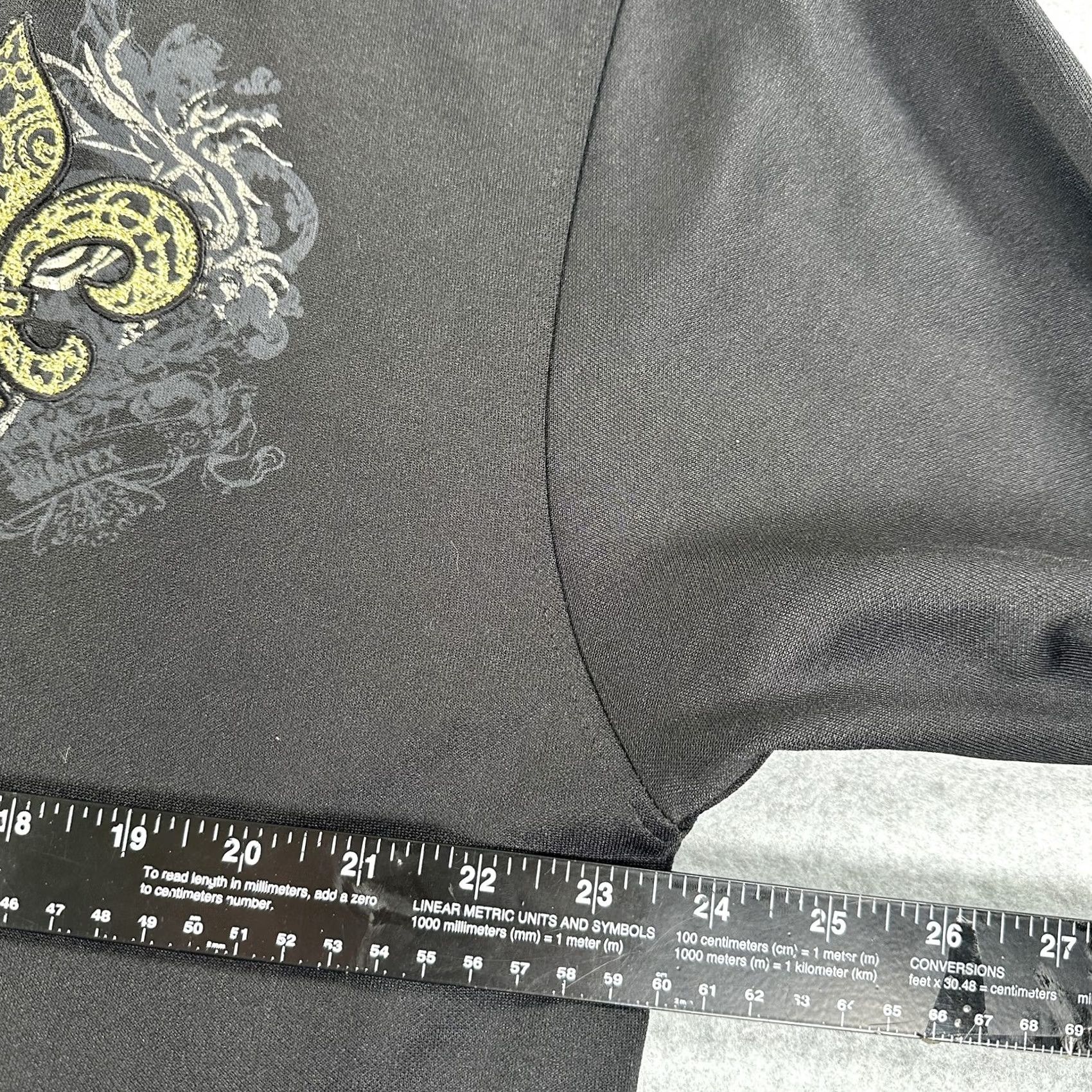 Avirex AVIREX Track Jacket Full Zip Black Mens XL Fleur de Lis Embroidered Gold Button Zipper Pull Size US XL / EU 56 / 4 - 6 Thumbnail