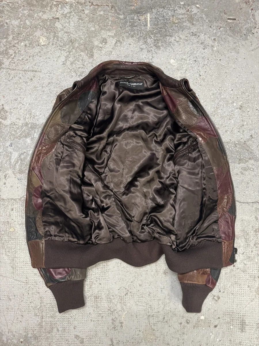 Dolce & Gabbana AW2008 Dolce & Gabbana Patchwork Circle Burgundy Leather Jacket Size US S / EU 44-46 / 1 - 10 Thumbnail
