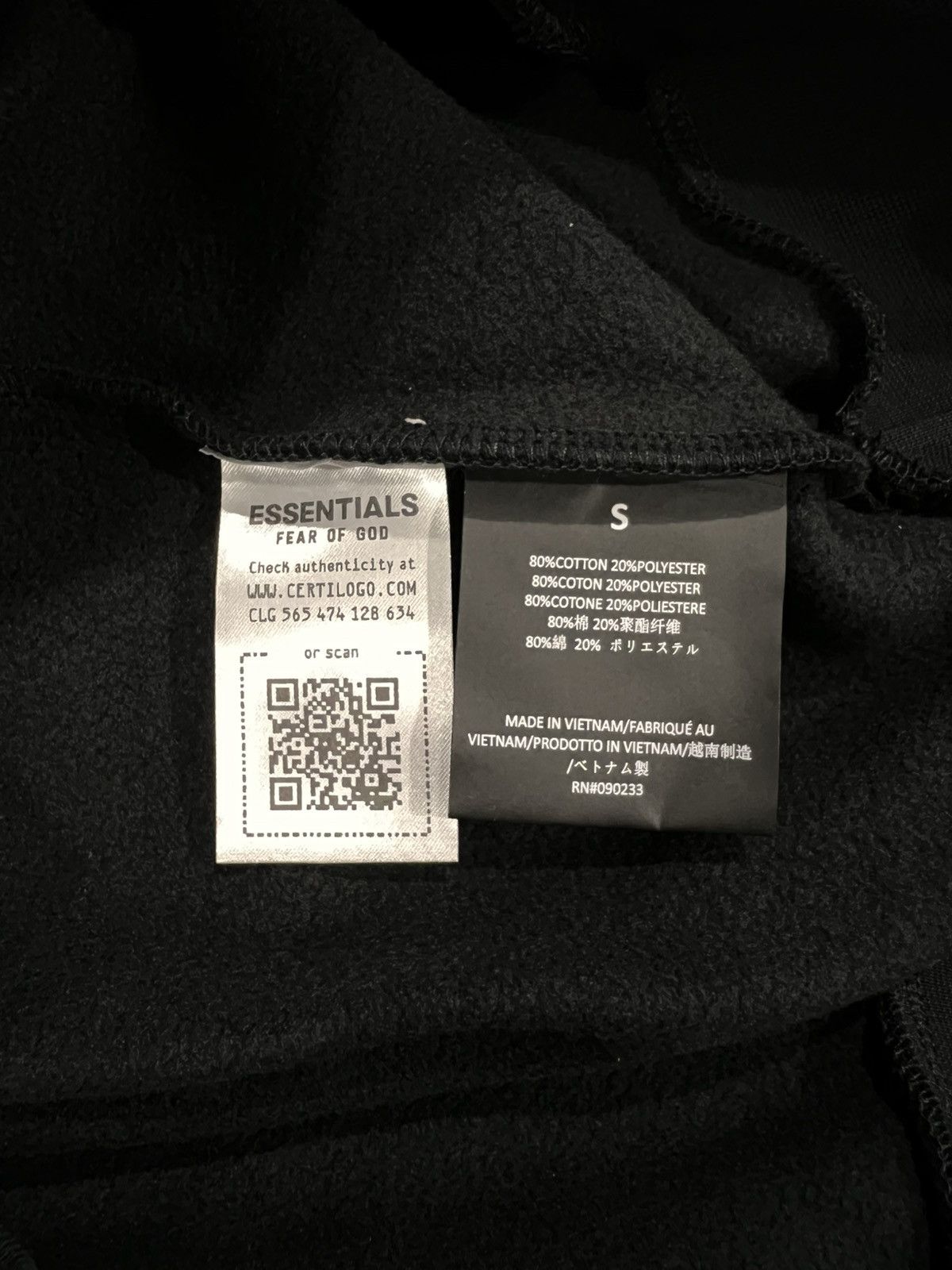 Fear of God Fear of god Essentials Jet Black Small Hoodie Size US S / EU 44-46 / 1 - 4 Thumbnail