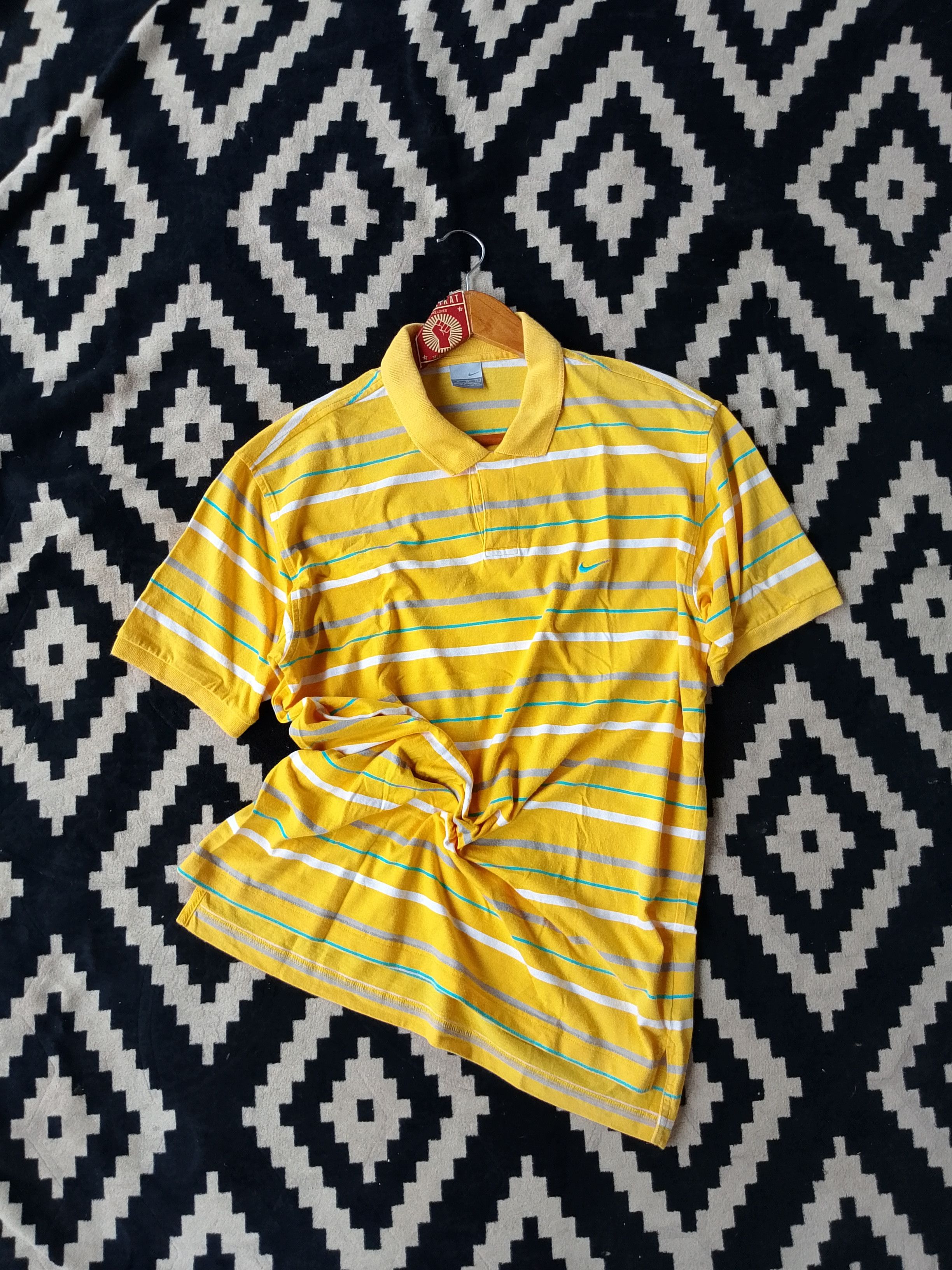 Nike Rare Nike Striped Polo Y2K Retro 00s Skate Grunge Aesthetic Size US XL / EU 56 / 4 - 1 Thumbnail