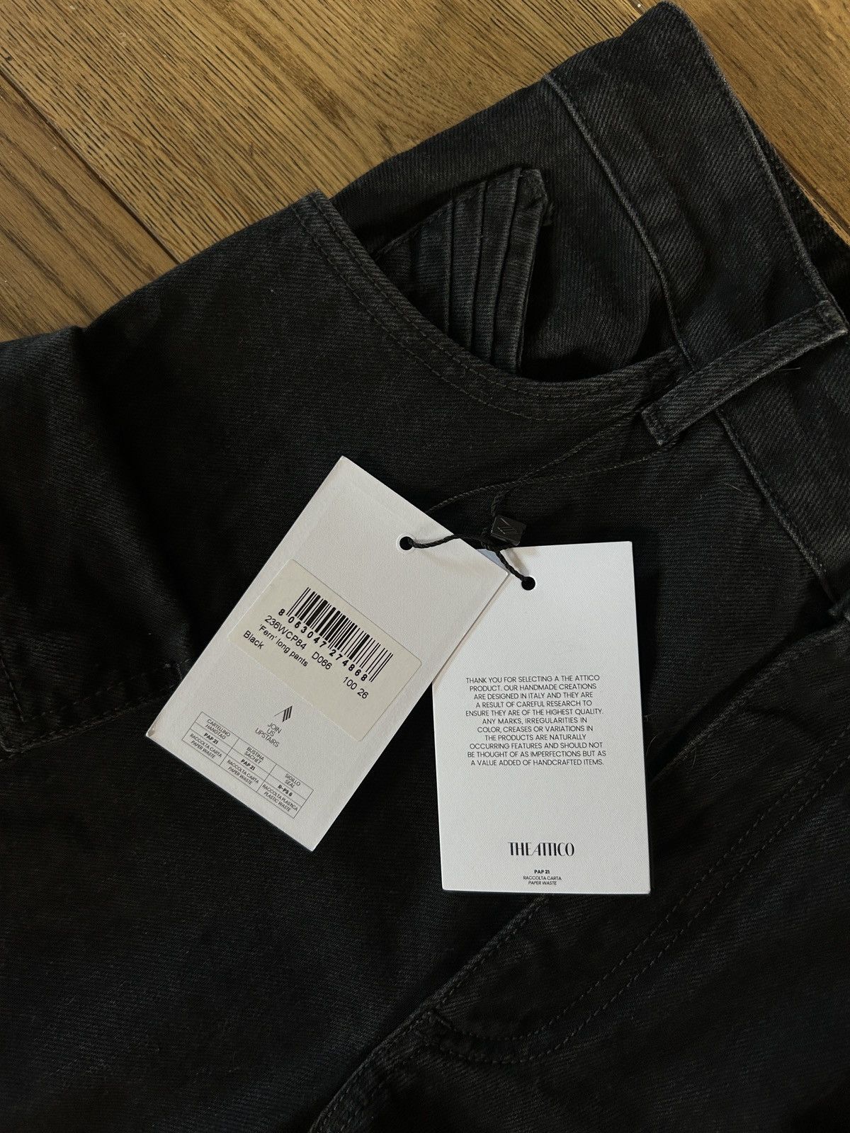 The Attico The Attico Fern Cargo Jeans Black Size 26" / US 2 / IT 38 - 11 Thumbnail