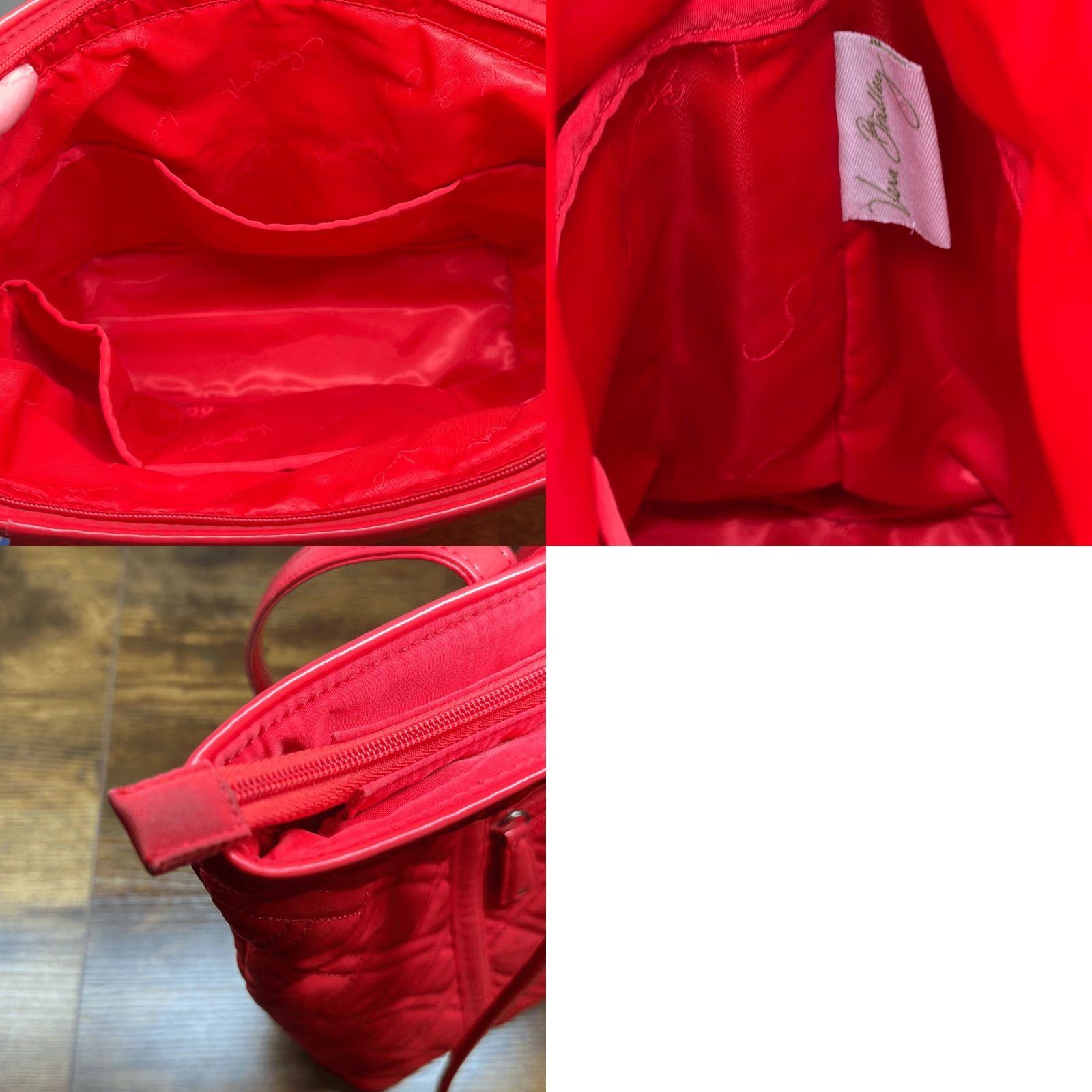 Vera Bradley Vera Bradley Canyon Sunset Pattern Leather Trim Shoulder Bag Purse Women's Medium Red Canvas Exterior Bag Size ONE SIZE - 9 Thumbnail