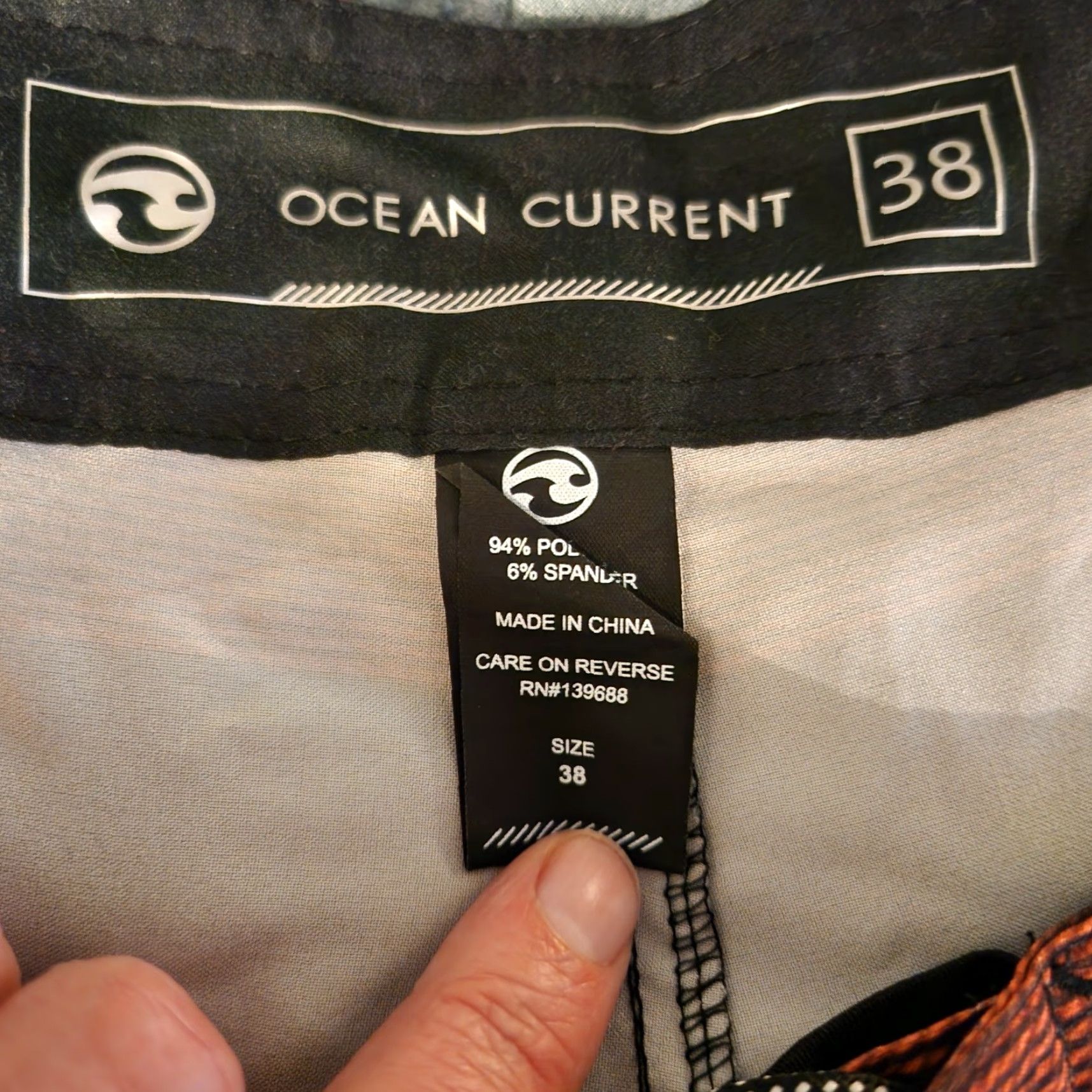 Vintage OC Ocean Current Board Shorts Mens 38 Swim Trunks Orange Striped Pocket Men Size US 38 / EU 54 - 8 Thumbnail