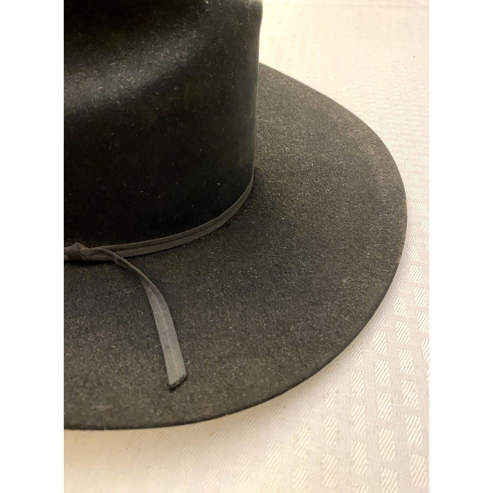 Vintage VINTAGE Resistol 4X Beaver Rancher Quarter Horse Cowboy Hat Black 6-7/8 L Mens Cowboy Hat Size ONE SIZE - 3 Thumbnail