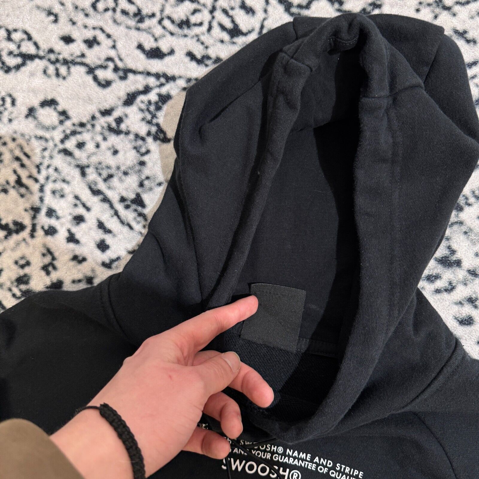 Nike × Vintage Nike Black Cotton Hoodie Size S 90s Multi Swoosh Rare Nocta Size US S / EU 44-46 / 1 - 7 Thumbnail