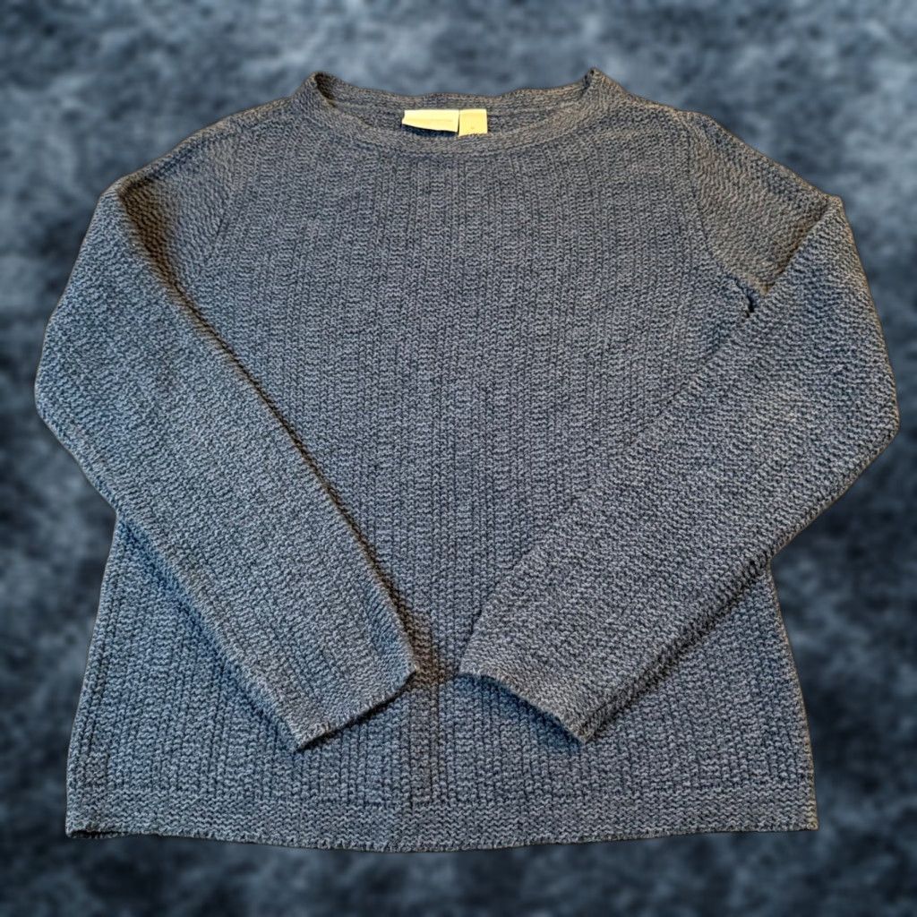 Liz Claiborne Liz Claiborne Lizwear Blue Textured Popcorn Knit Cotton Sweater Womens Medium Size M / US 6-8 / IT 42-44 - 1 Thumbnail