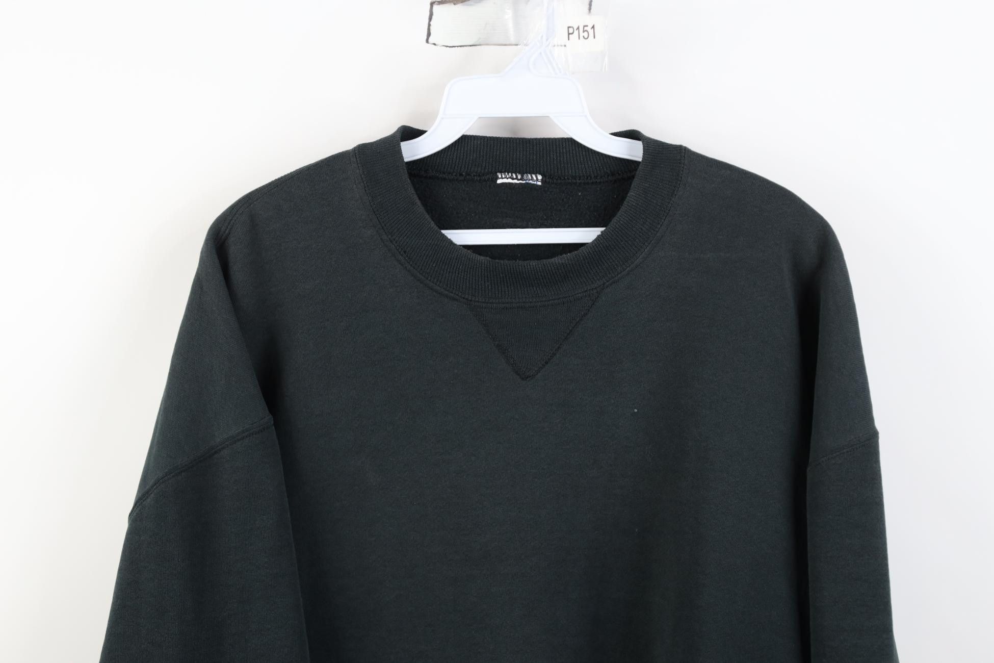 Russell Athletic Vintage 90s Russell Athletic Blank Crewneck Sweatshirt Black Size US XL / EU 56 / 4 - 2 Thumbnail