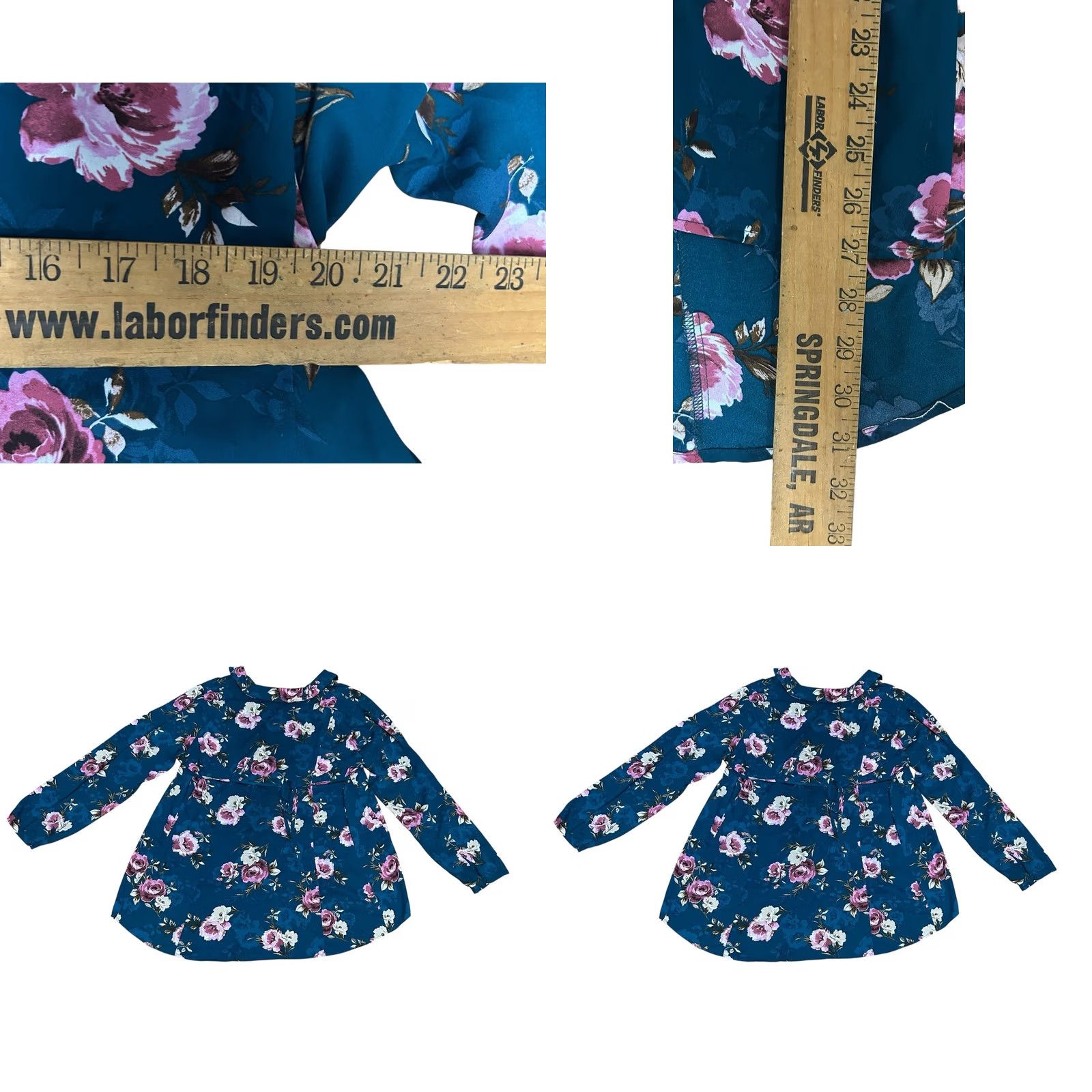 Torrid Torrid Blouse Long Sleeve Floral Fit and Flare Georgette Shirt Women's Sz 1 Blue Pattern Silk-like Polyester Sighted Vintage No Size XS / US 0-2 / IT 36-38 - 8 Thumbnail