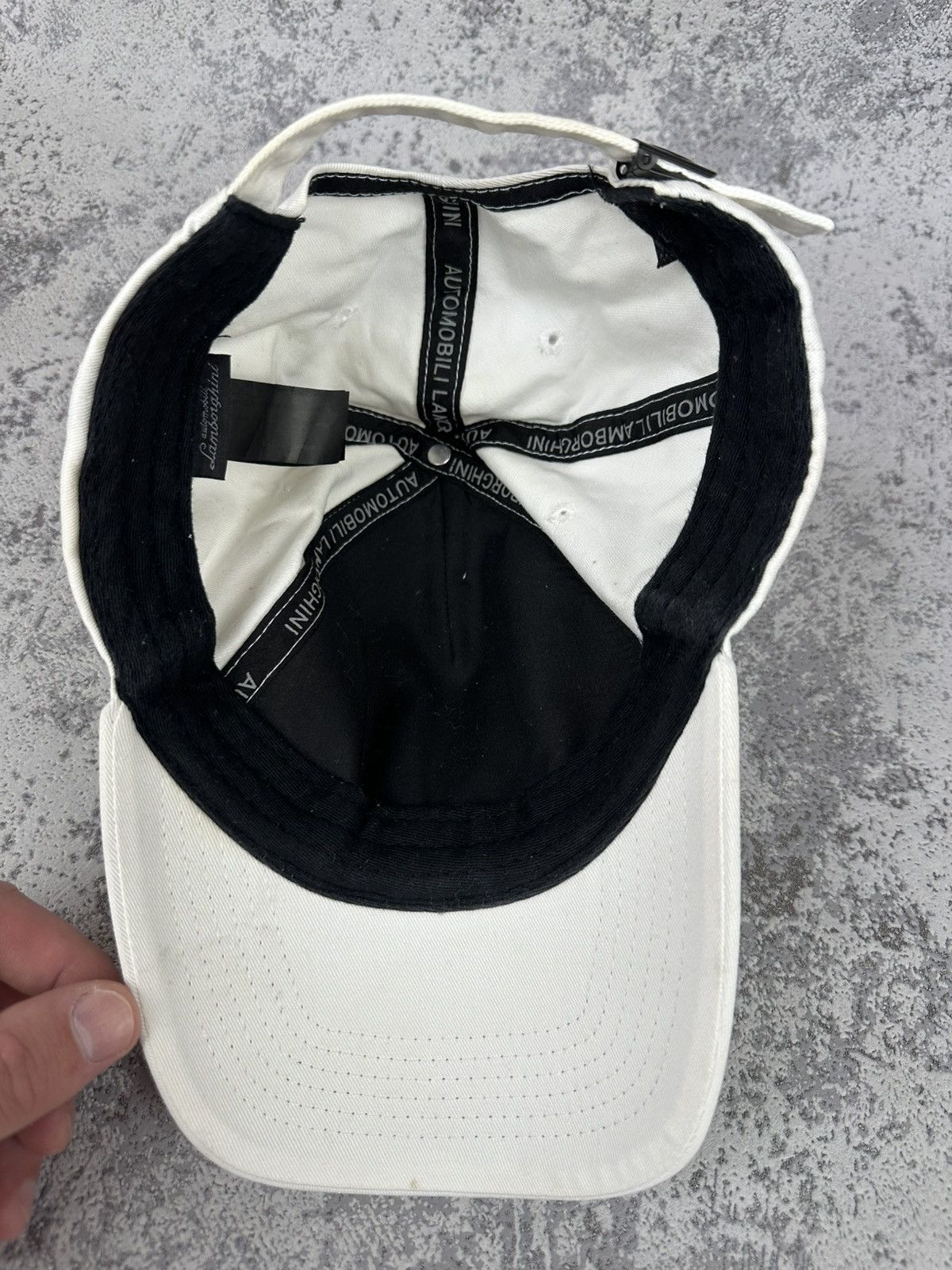 Lamborghini Lamborghini White Cap Minimal Racing Auto Hat Size ONE SIZE - 5 Thumbnail
