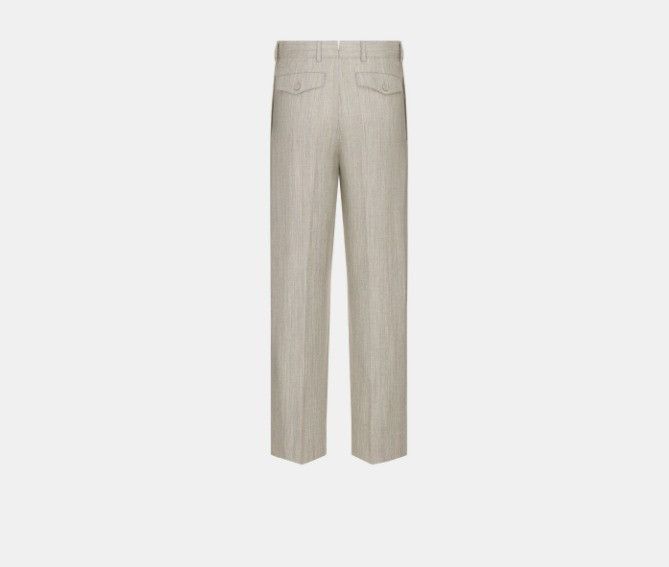Dior o1w1db11224 Wool Twill Cotton Chevrons Pant in Beige Size US 36 / EU 52 - 2 Thumbnail