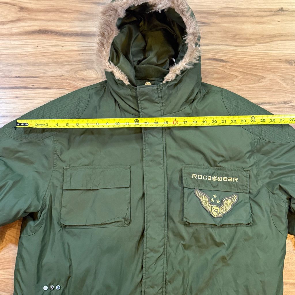 Rocawear Rocawear 2XL Down Parka Jacket Real Fur Hood Green Size US XXL / EU 58 / 5 - 5 Thumbnail
