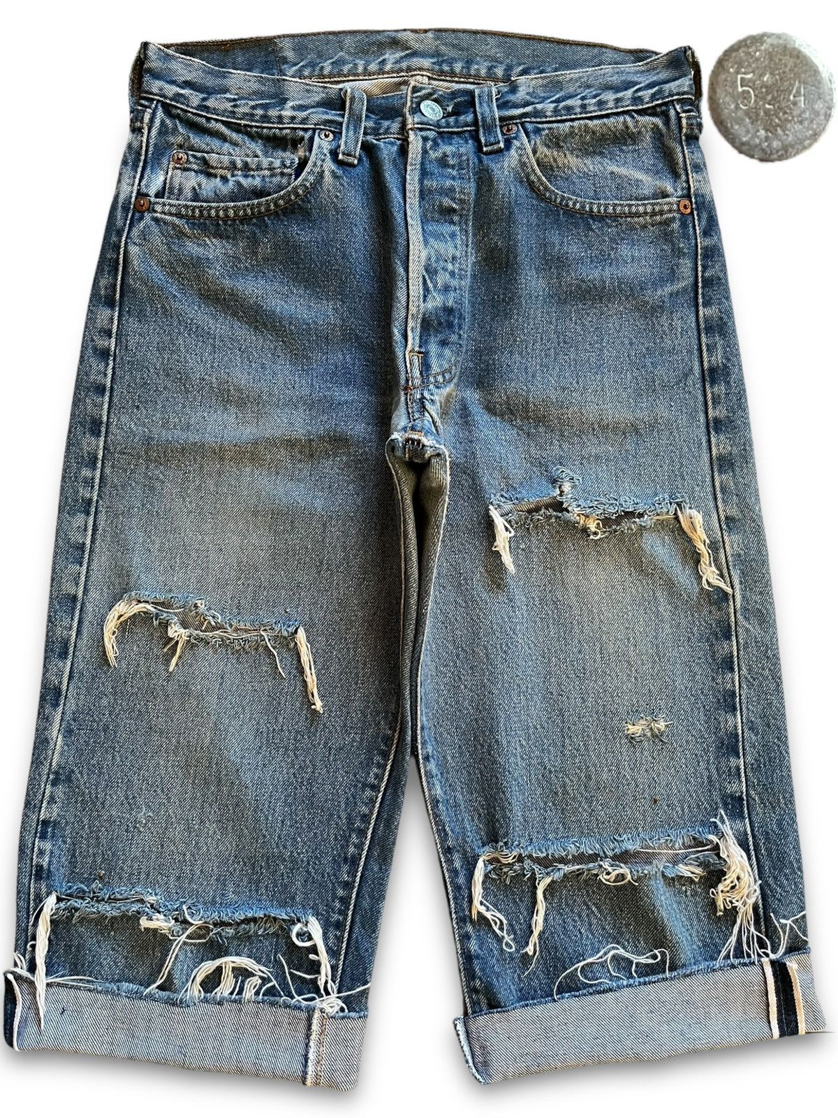 Levi's Vintage 70s Levis 501 Selvedge 524 Loose Jean Shorts Jorts Size US 29 - 1 Thumbnail