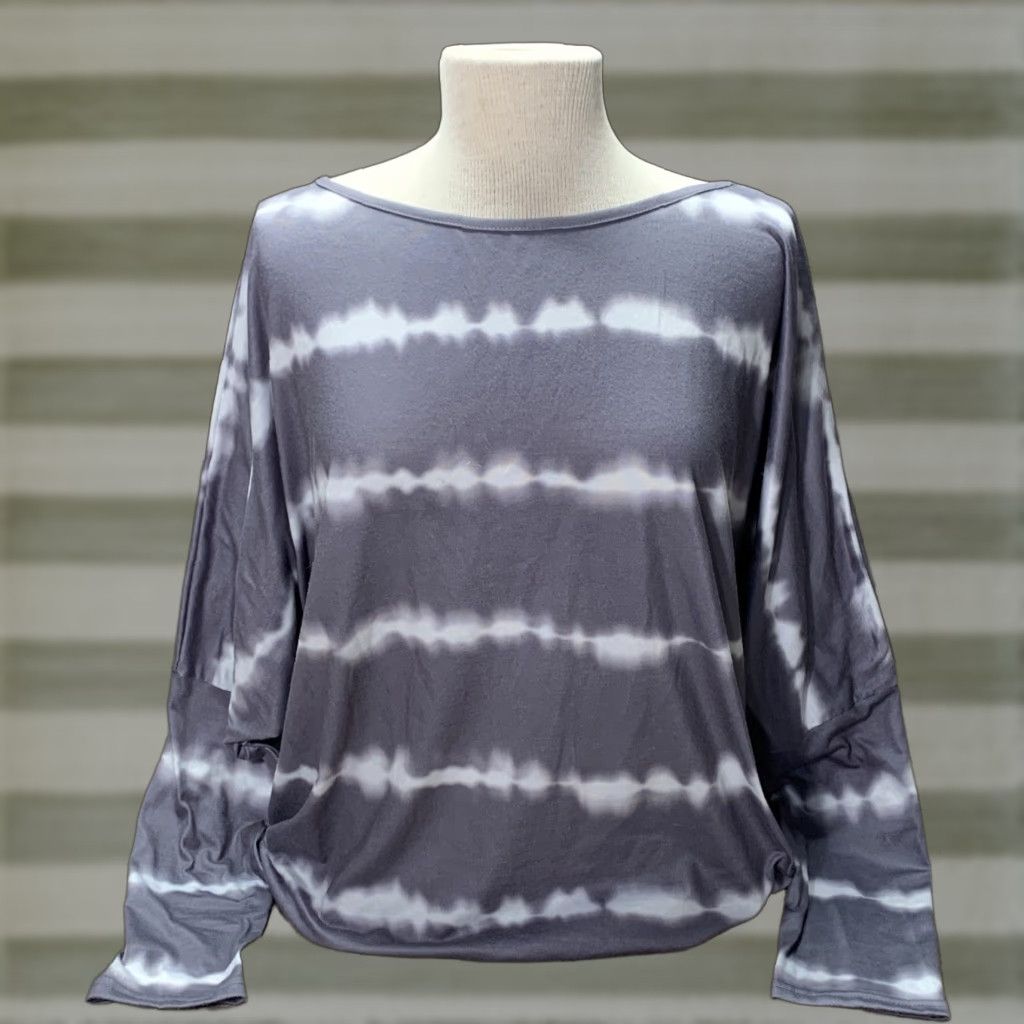 Shein SheIn Pullover Shirt Women XL Gray Dolman Long Sleeve Soft Striped Casual Vintage: No (adjust as needed) Size XL / US 12-14 / IT 48-50 - 1 Thumbnail