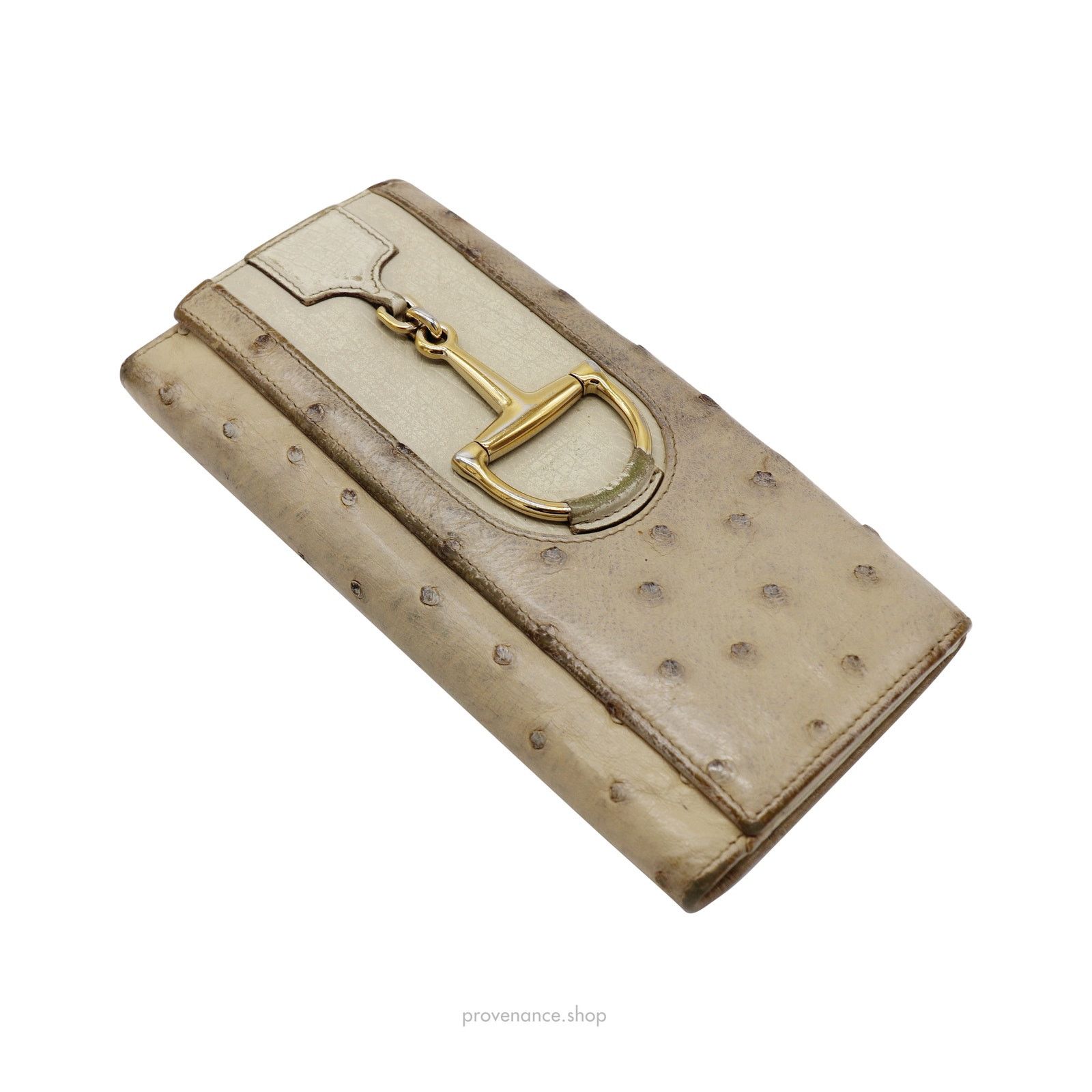 Gucci 🔴 Gucci Horsebit Long Wallet - Ivory Ostrich Leather Size ONE SIZE - 4 Thumbnail