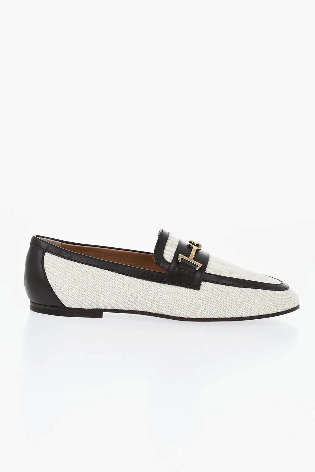 Tod's og1mm0426 Canvas Loafers in Beige & Black Size US 6.5 / IT 36.5 - 1 Thumbnail