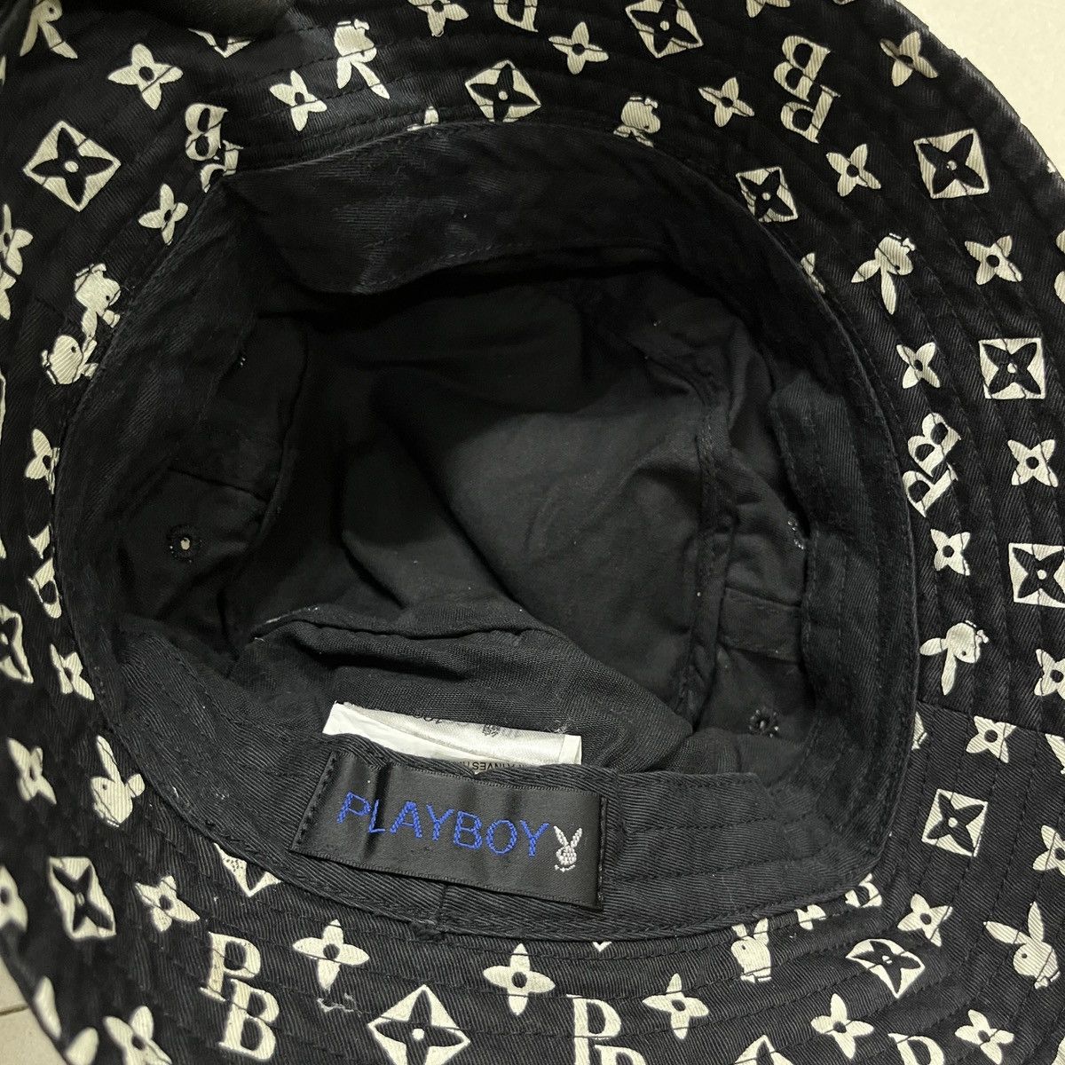 Playboy × Vintage Rare Playboy Monogram Logo Bucket Hat Size ONE SIZE - 6 Thumbnail