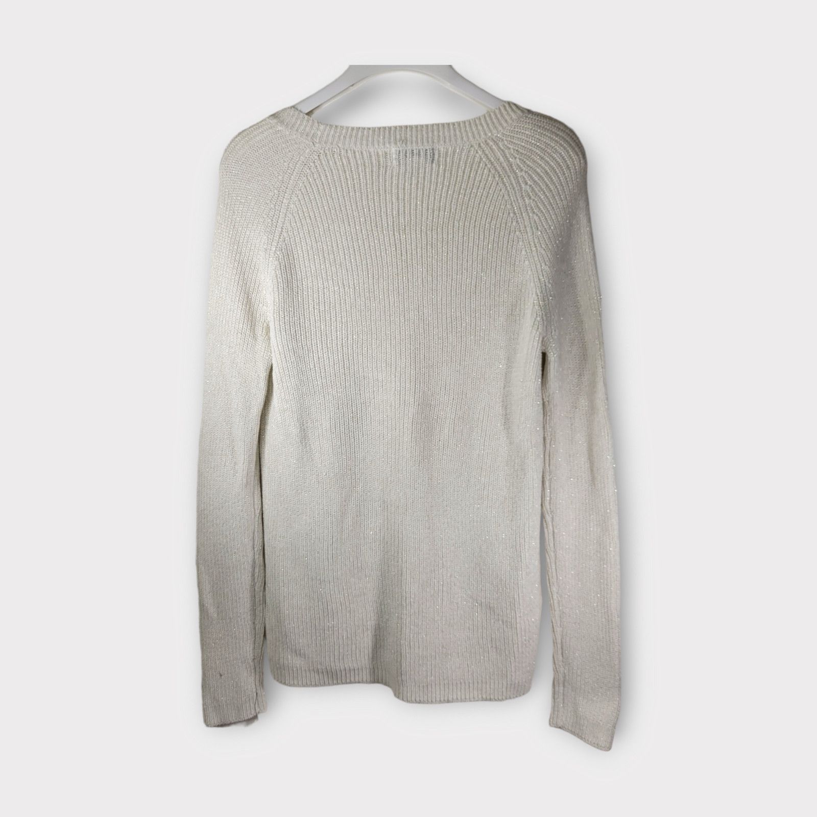 Other Liz Claiborne M White Knit Patterned Sweater Pullover Size M / US 6-8 / IT 42-44 - 2 Thumbnail