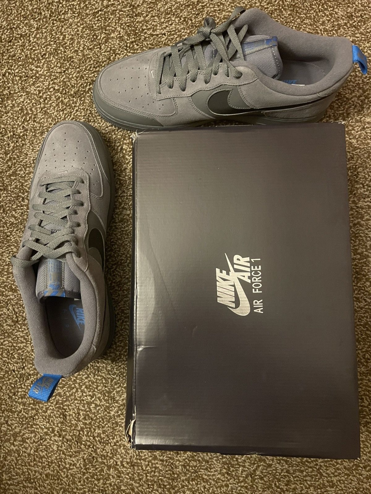 Nike *New* Nike Air Force 1 Cut Out Swoosh Grey Size US 14 / EU 47 - 9 Thumbnail