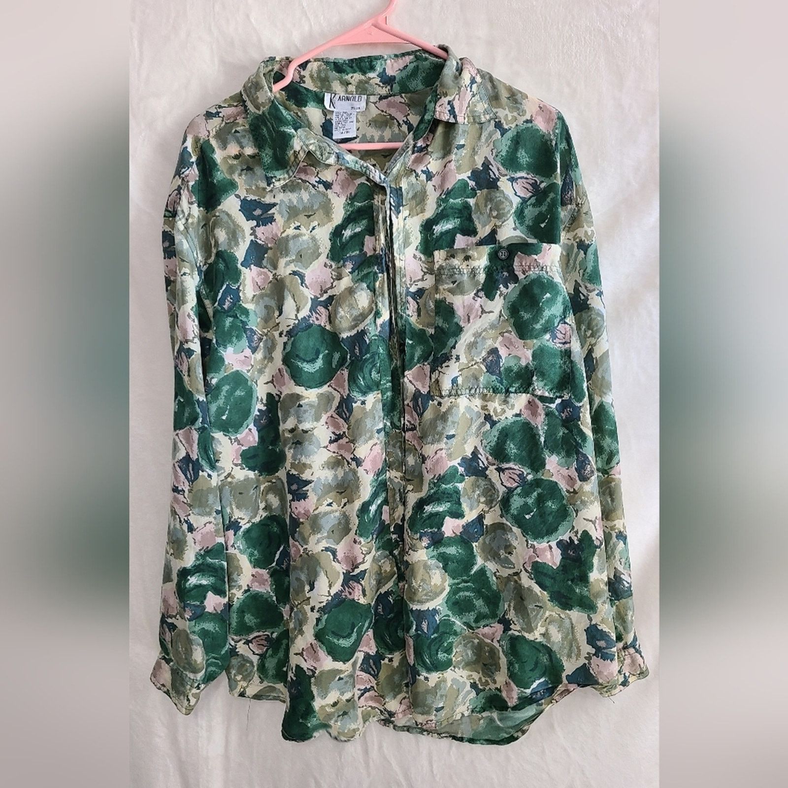 Vintage Vintage K Arnold Women's 100% Silk Blouse Size 14-16 Size XL / US 12-14 / IT 48-50 - 1 Thumbnail