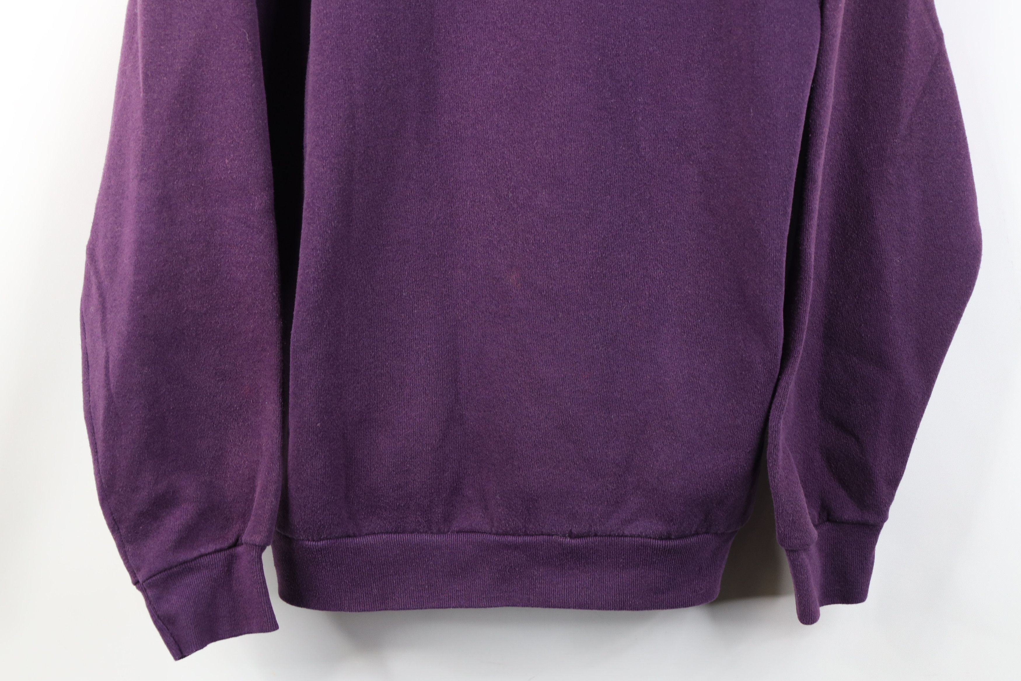 Vintage Vintage 90s Streetwear Blank Crewneck Sweatshirt Purple USA Size M / US 6-8 / IT 42-44 - 3 Thumbnail