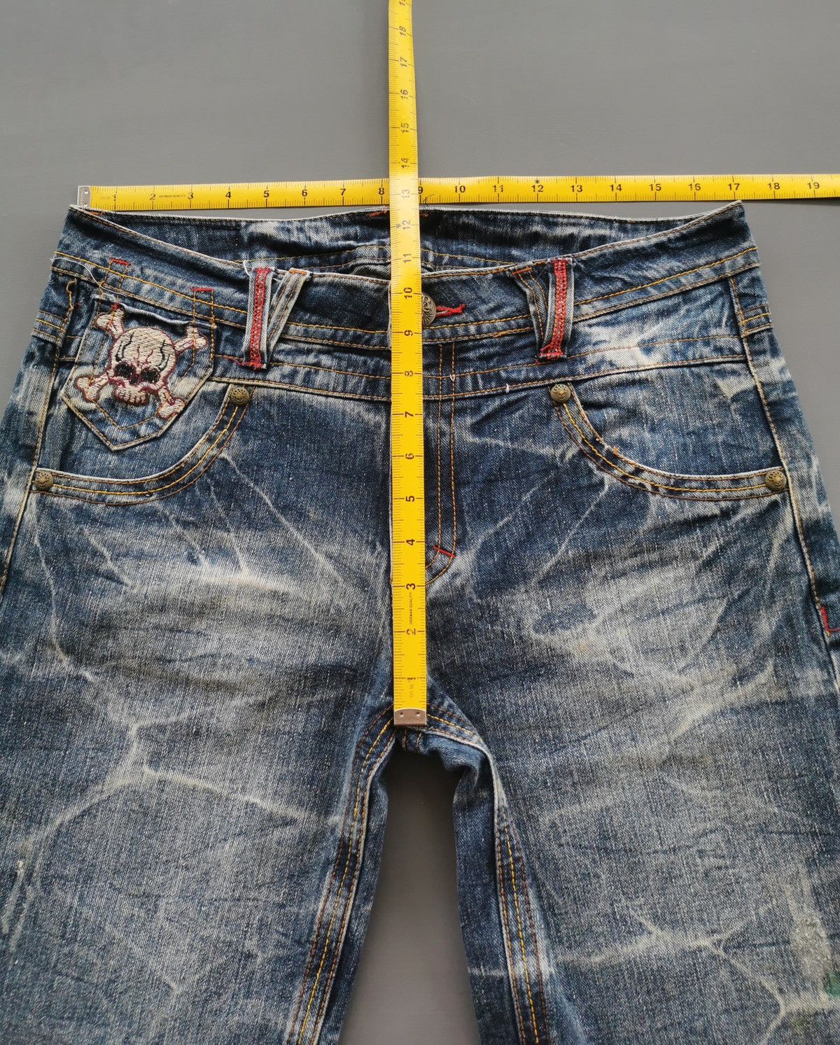 Japanese Brand Skull The World Freedom Whiskers Fades Short Jeans Size US 34 / EU 50 - 11 Thumbnail