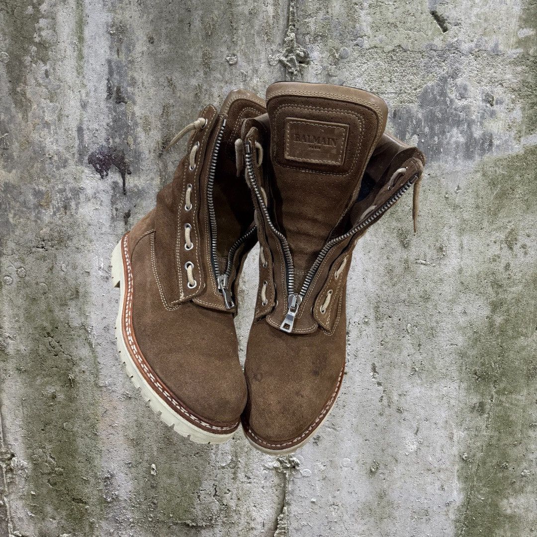 Balmain Balmain Brown Suede Biker Boots Size US 9 / EU 42 - 2 Thumbnail