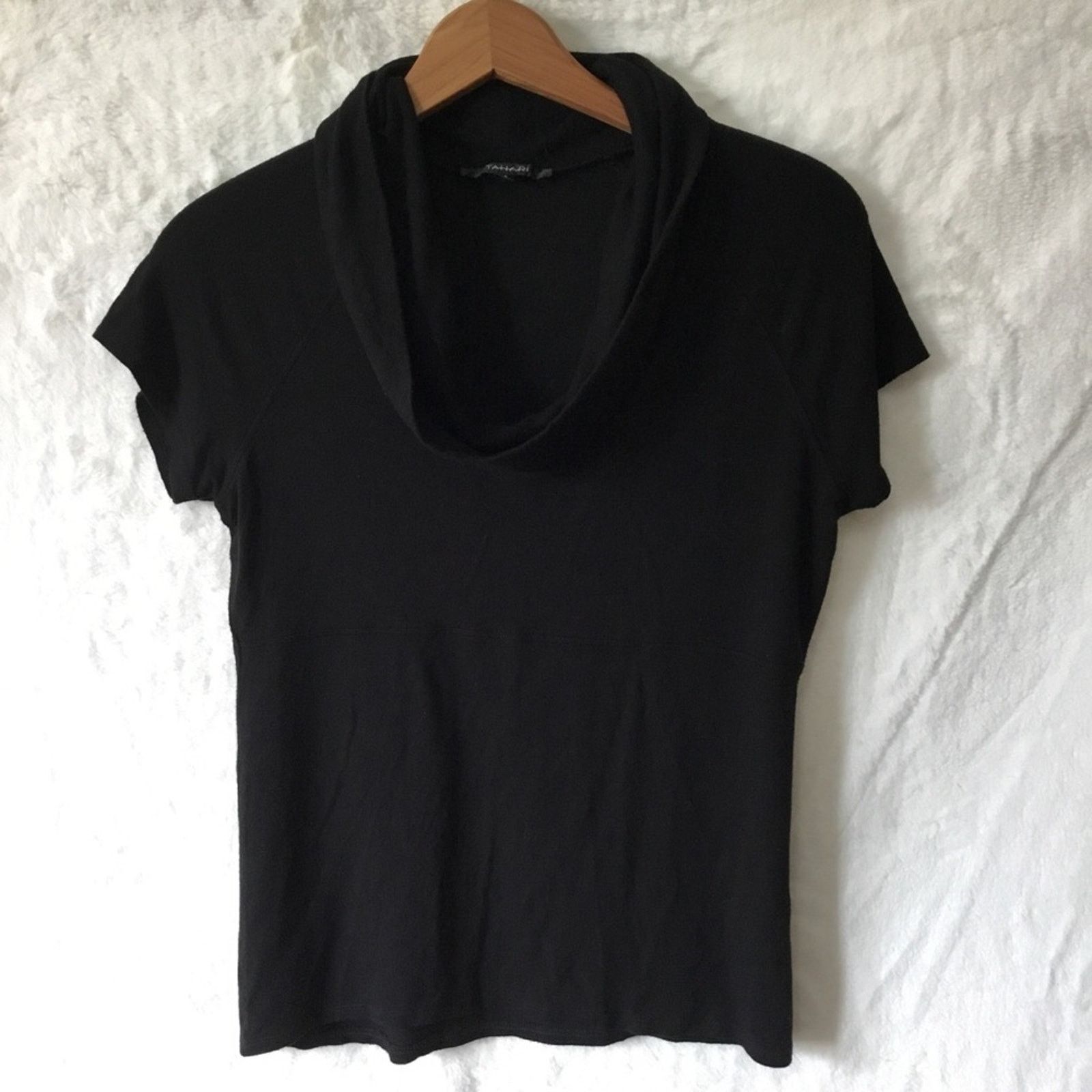 Other Tahari Black Short-Sleeve Cowl Neck Top Size S / US 4 / IT 40 - 1 Thumbnail