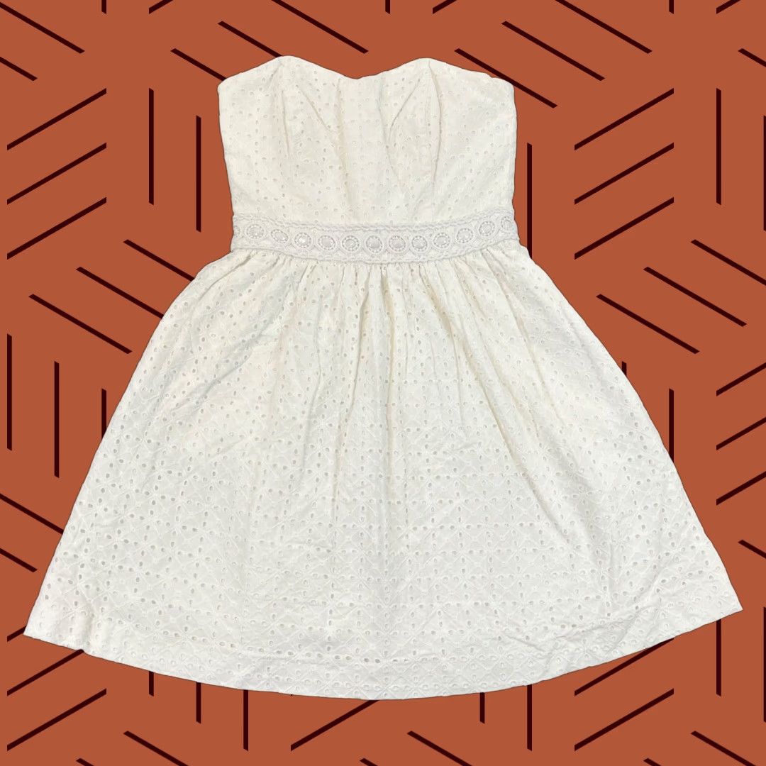 Lilly Pulitzer Lilly Pulitzer Dress Womens Size 00 White Eyelet Marta Resort Diamond Knit Prep Size XXS / US 00 / IT 34 - 1 Thumbnail