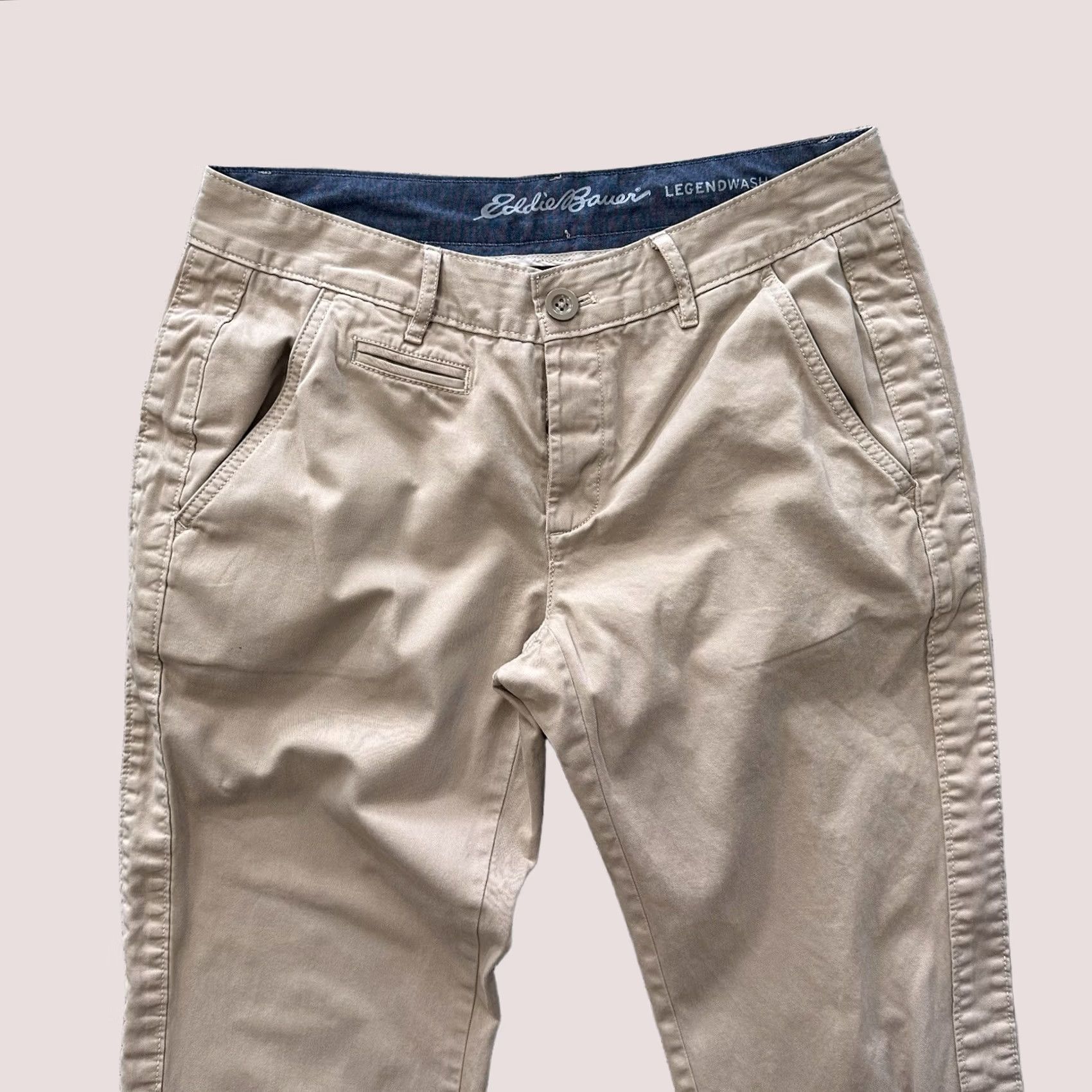 Eddie Bauer Eddie Bauer Pants Womens 8 32x31 Mid Rise Chino Straight Beige Legend Wash Size 24" / US 00 / IT 34 - 1 Thumbnail