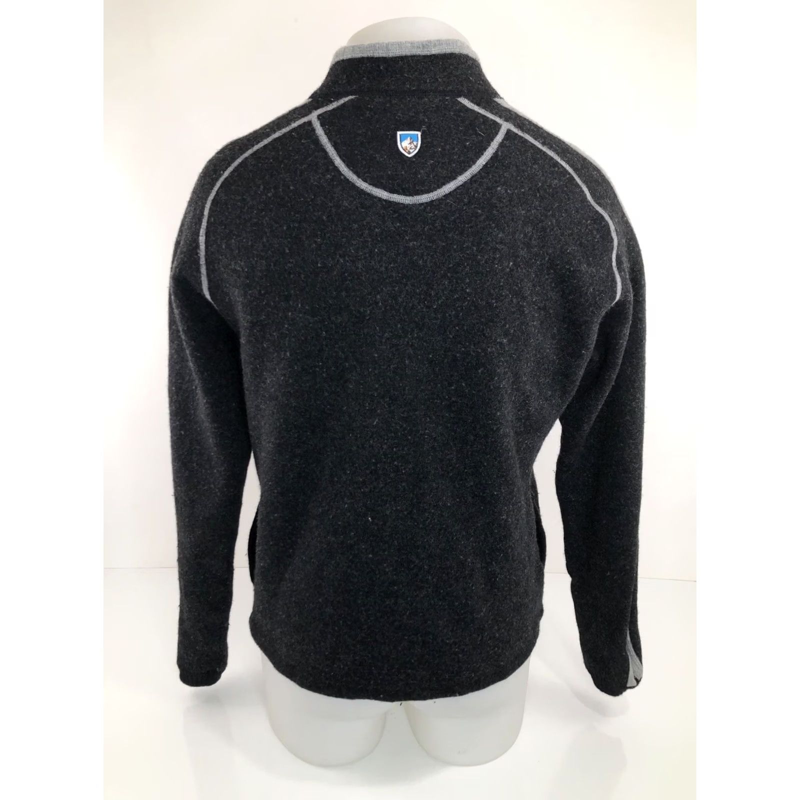 Vintage KUHL Sweater Jacket 100% Merino Wool Full Zip Mens M Black / Gray Thub holes Size US M / EU 48-50 / 2 - 5 Thumbnail